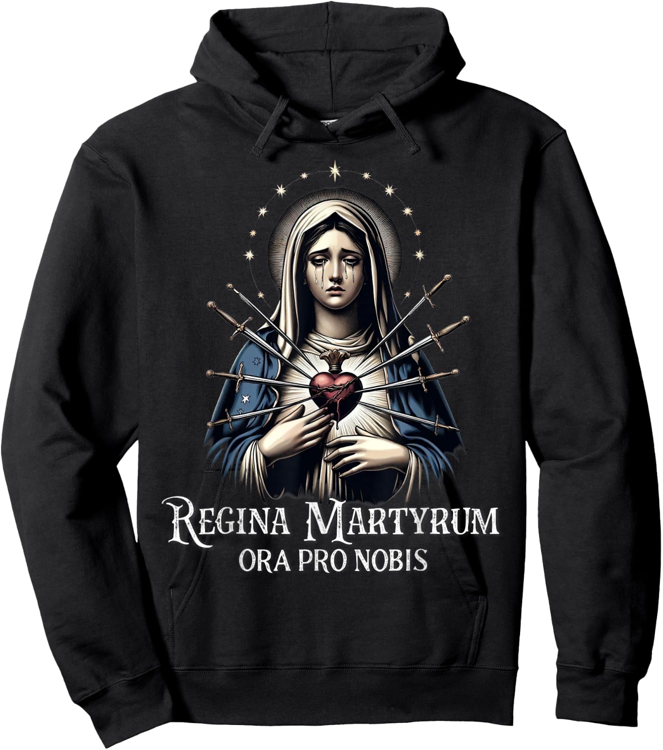 Mater Dolorosa Our Lady of Sorrows Virgin Mary Catholic Hoodie - Hoodie | Black
