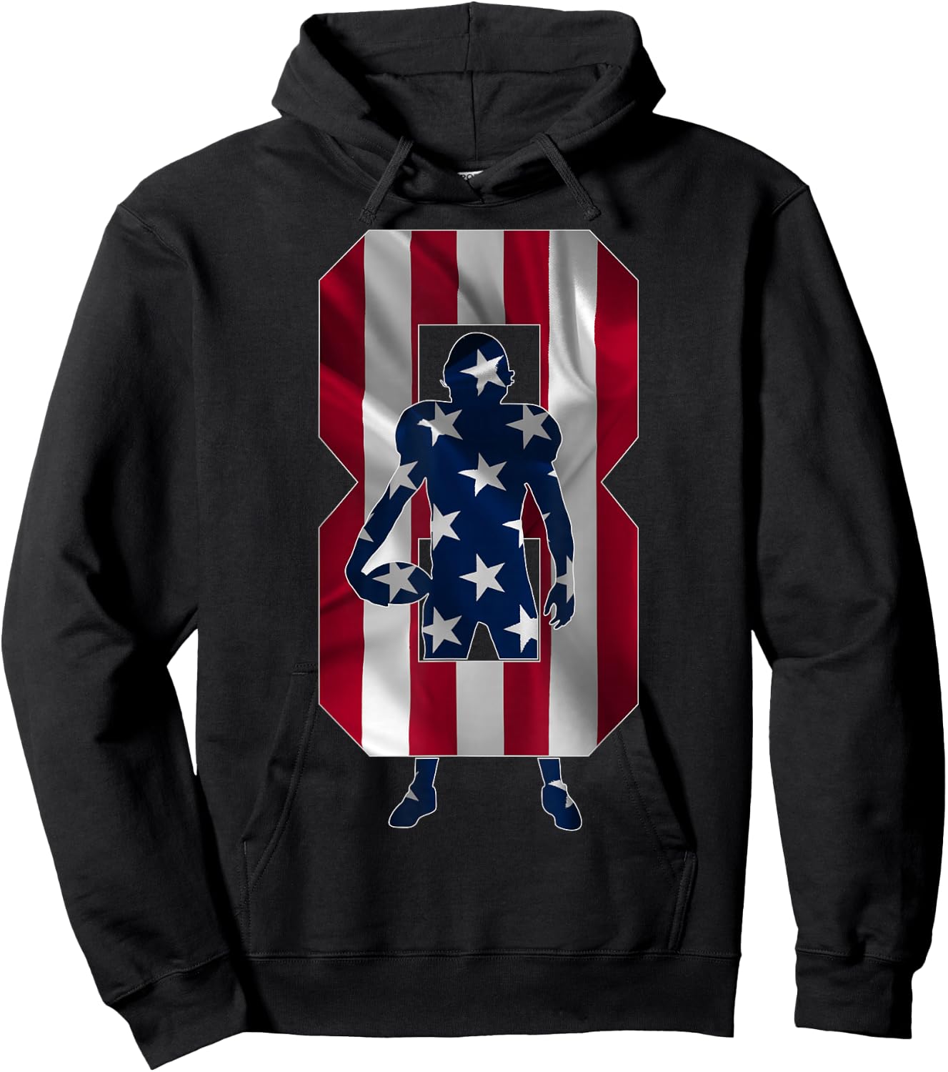 Number 8 Years Football 8th Birthday Hoodie - Hoodie | Black