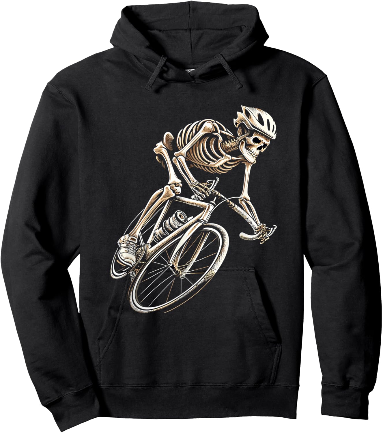 Skeleton Cycling Bike Halloween Bicycle Biking Hoodie - Hoodie | Black