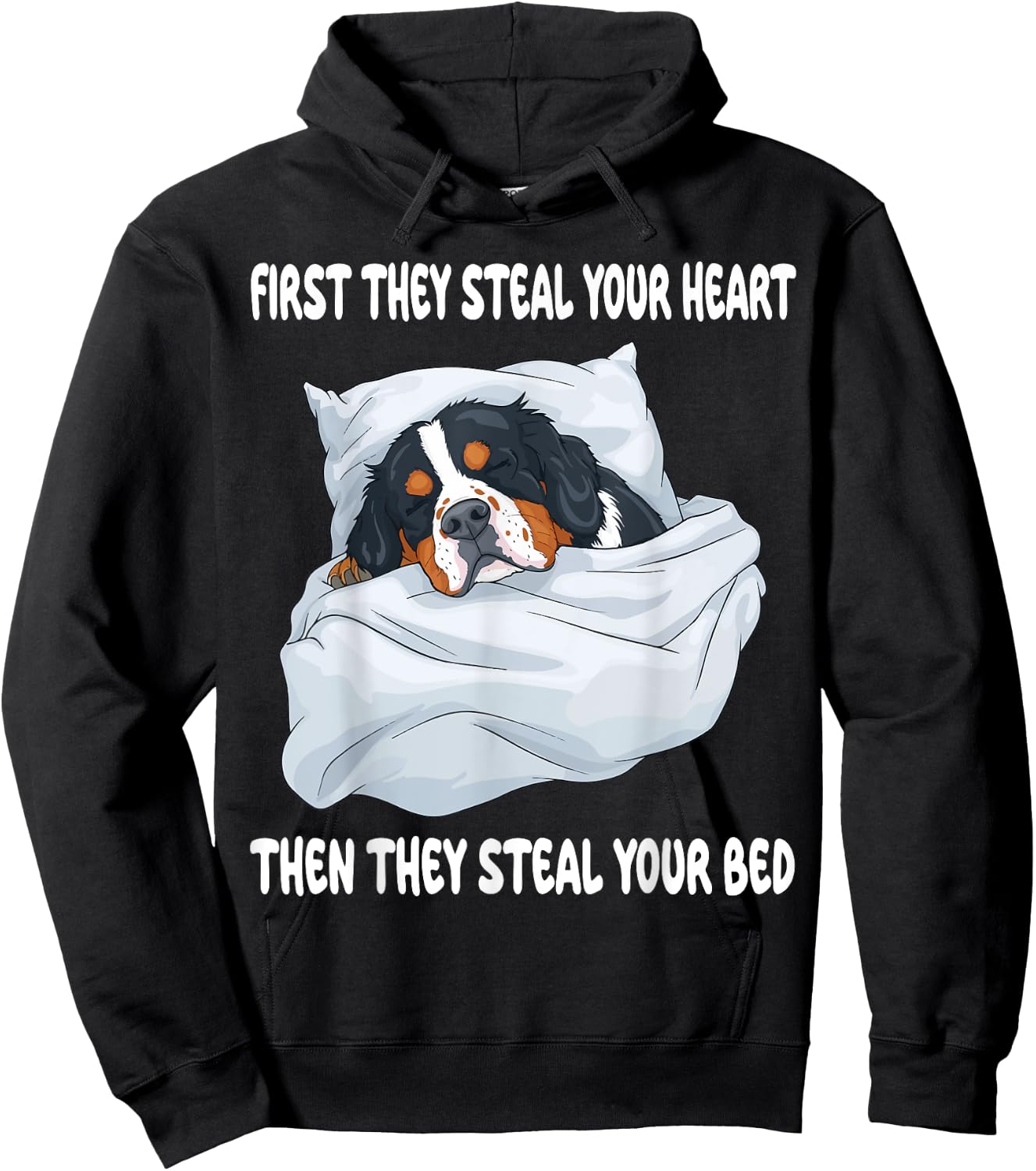 Greater Swiss Mountain Dog Sleeping Pajamas Nightgown Hoodie - Hoodie | Black