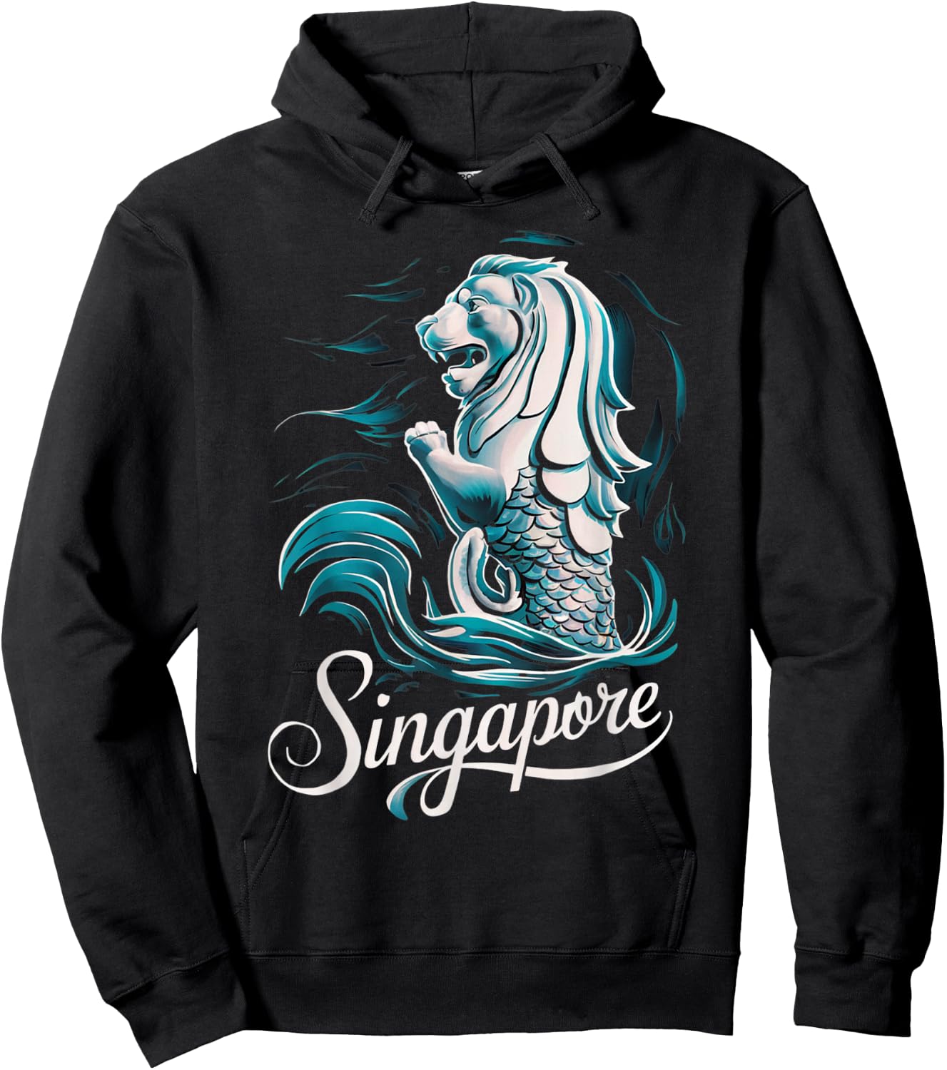 Beautiful Singapore Asia Travel Souvenir Merlion Lion Hoodie - Hoodie | Black