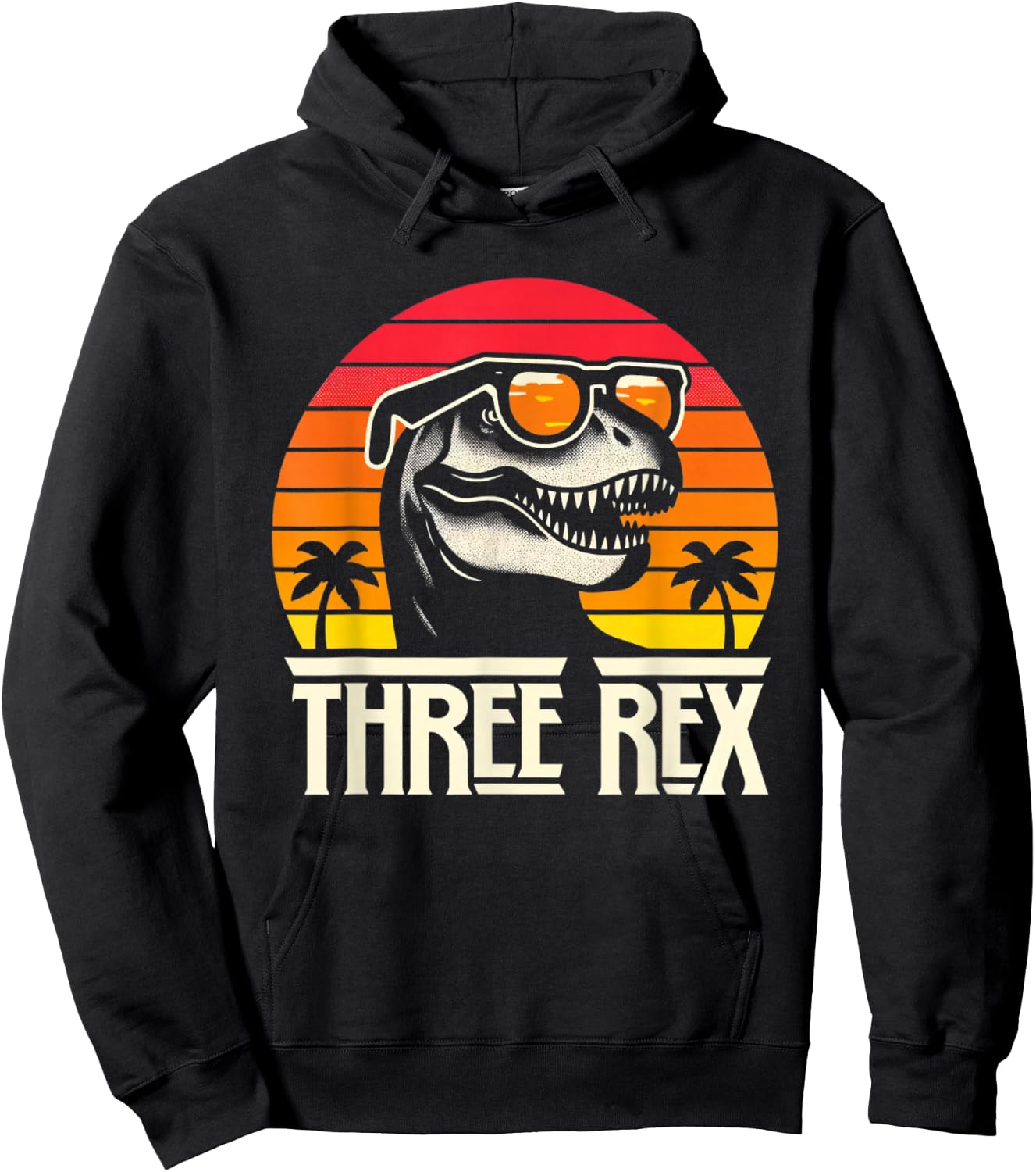 Three Rex 3rd Birthday T Rex Dinosaur Third Bday 3 Year Old Hoodie - Hoodie | Black
