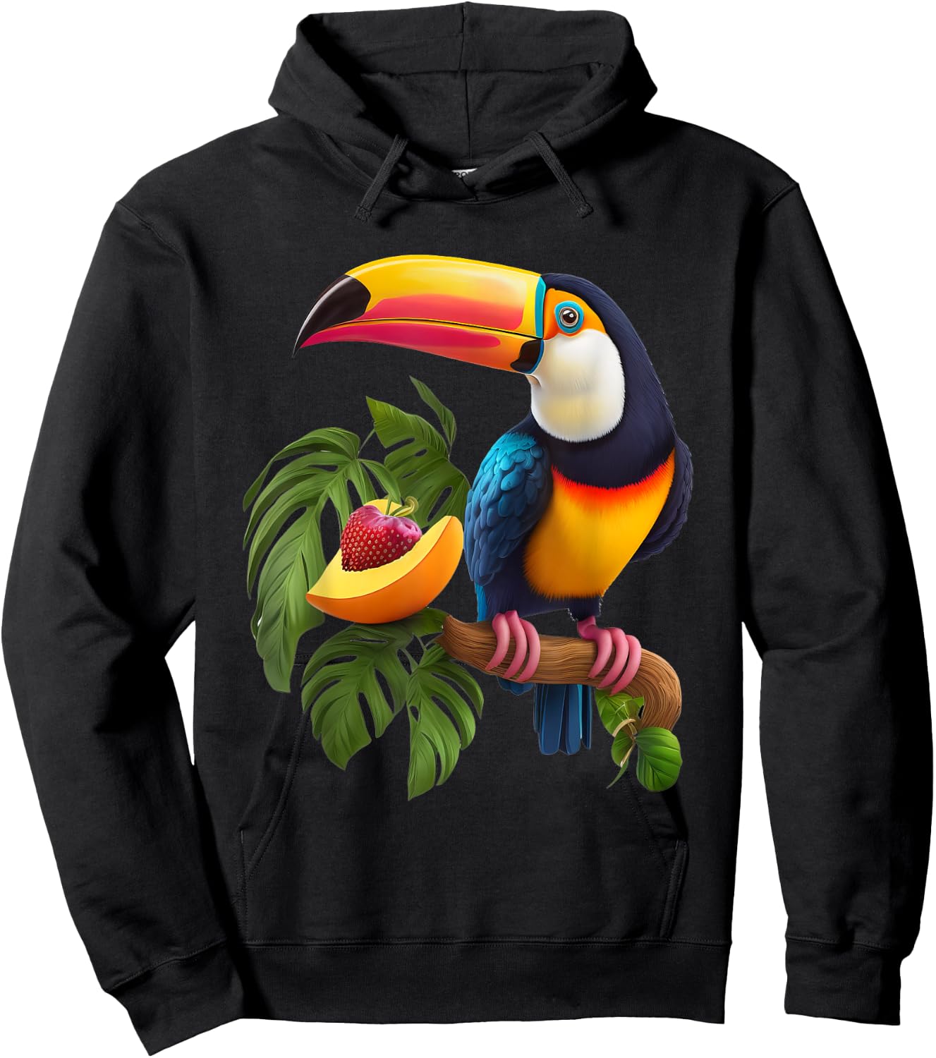 Colorful Toucan For Bird Lovers On A Branch In The Wild Hoodie - Hoodie | Black