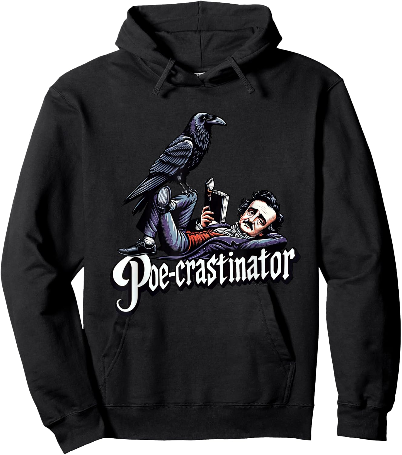 Edgar Allan Poe Funny Poe-crastinator Hoodie - Hoodie | Black
