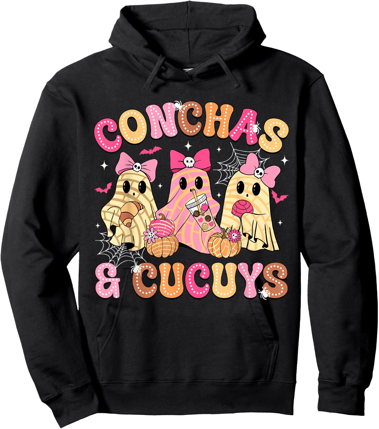 Cute Conchas And Cucuys Ghost Funny Mexican Halloween Ghost Hoodie - Hoodie | Black