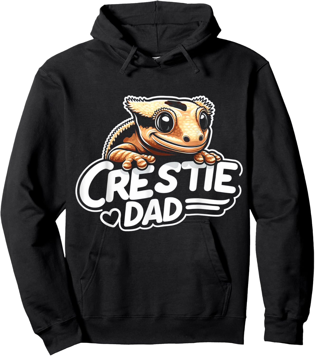 Crested Gecko Crestie Dad - Ultimate Reptile Lover Hoodie - Hoodie | Black