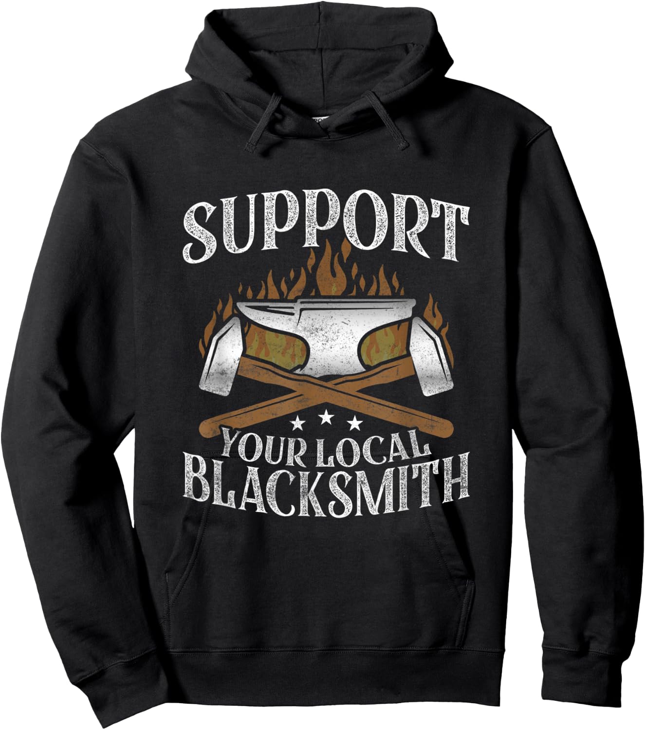 Support Your Local Blacksmith Ironworker Forger Farrier Hoodie - Hoodie | Black