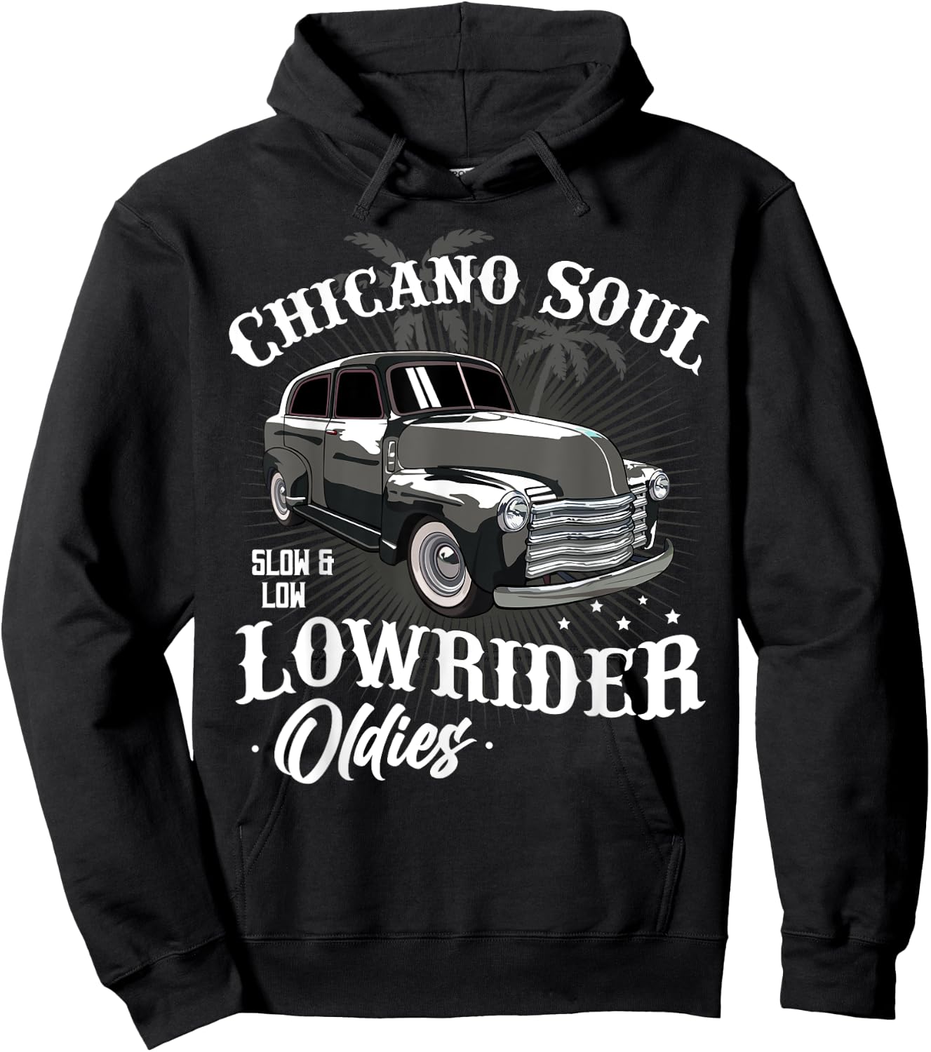 Lowrider Retro Chicano Mexican Latina Rider Cholo Car Lover Hoodie - Hoodie | Black