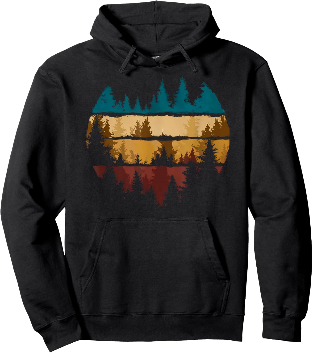 Trees Nature Mountains Adventure Outdoor Wildlife Forest Hoodie - Hoodie | Black