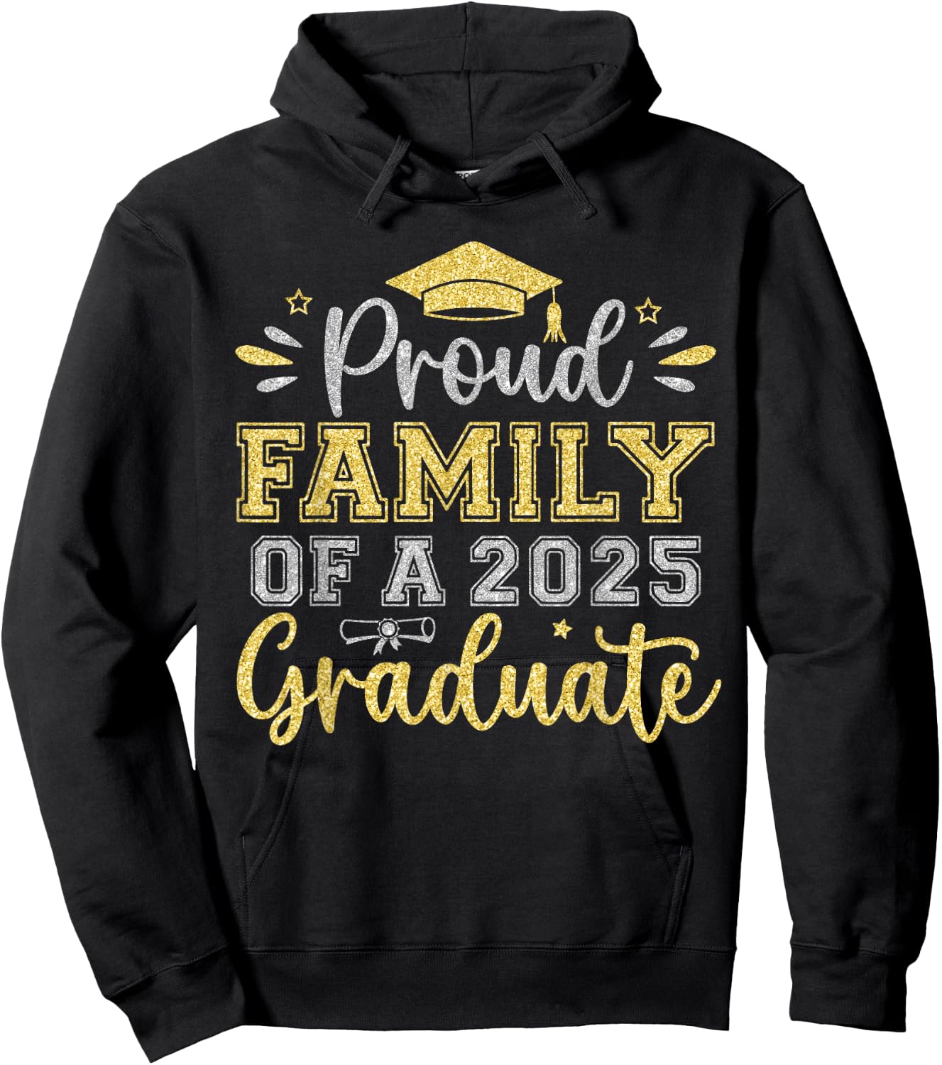Proud Family of a 2025 Graduate Senior Graduation Men Women Hoodie - Hoodie | Black