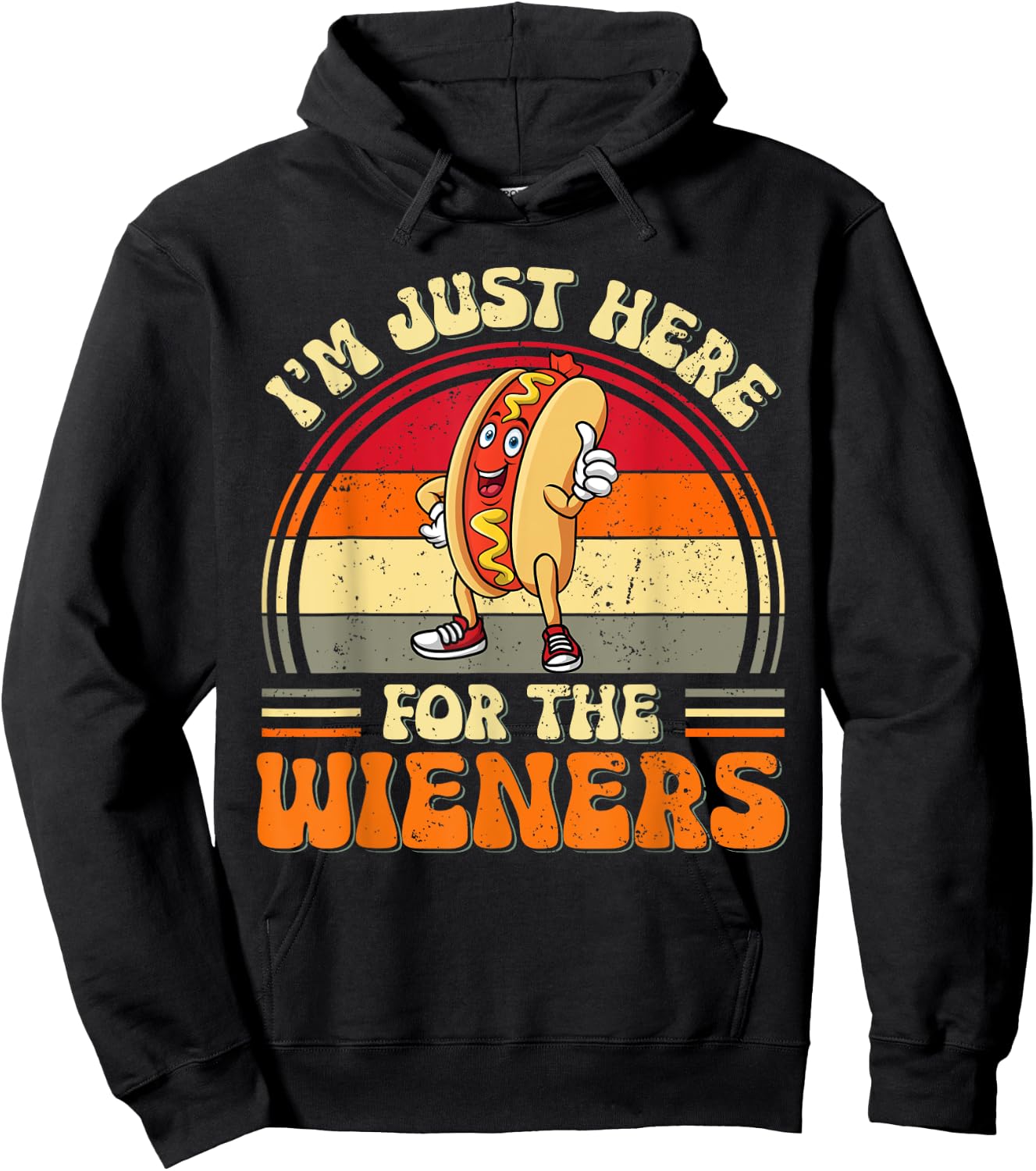 I'm Just Here For The Wieners Funny Wieners Hotdog For Kids Hoodie - Hoodie | Black