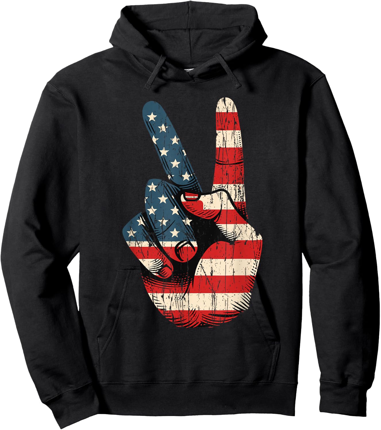 Retro Peace Sign Vintage 60's 70's Hippie Hoodie - Hoodie | Black