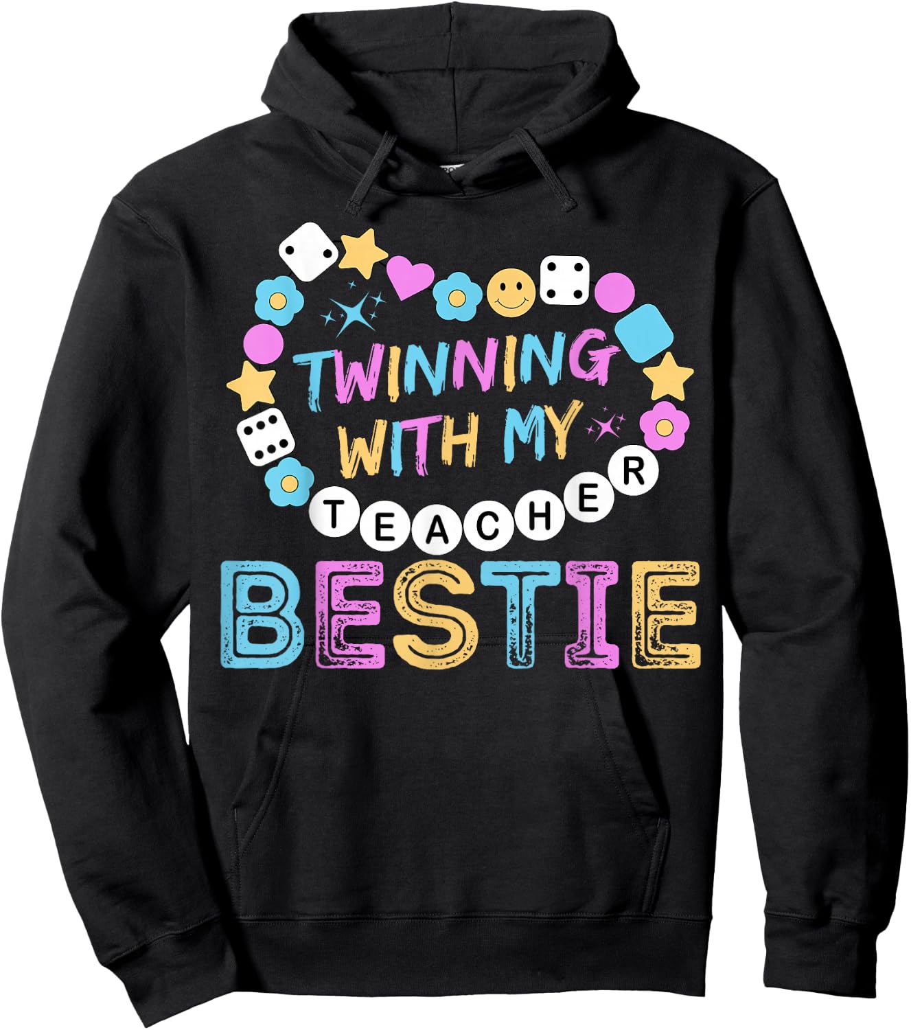 Twin Day Friends Teacher Twinning with My Bestie Matching Hoodie - Hoodie | Black