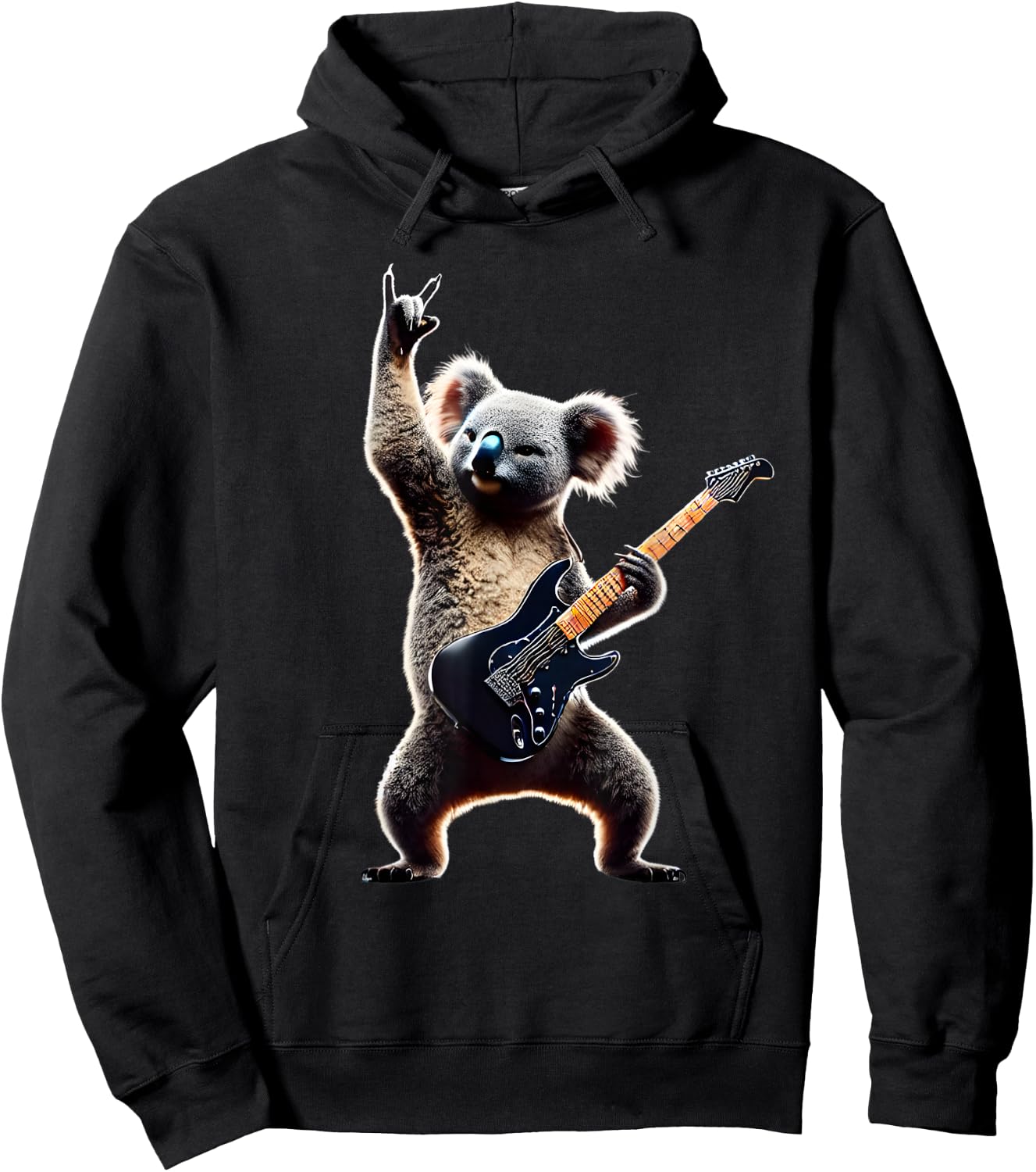 Rock Koala With Electric Guitar Music Koalas Hoodie - Hoodie | Black