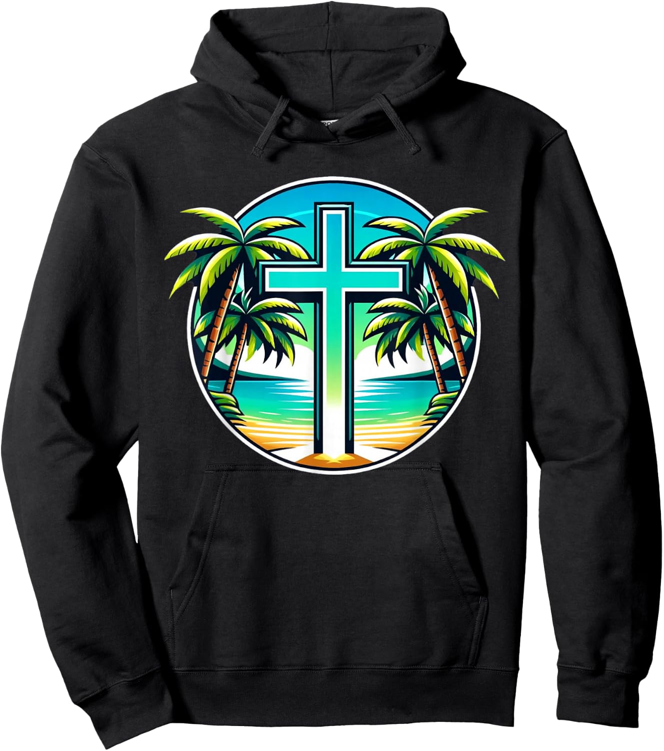 Christian Summer Vacation Island Beach Design Hoodie - Hoodie | Black