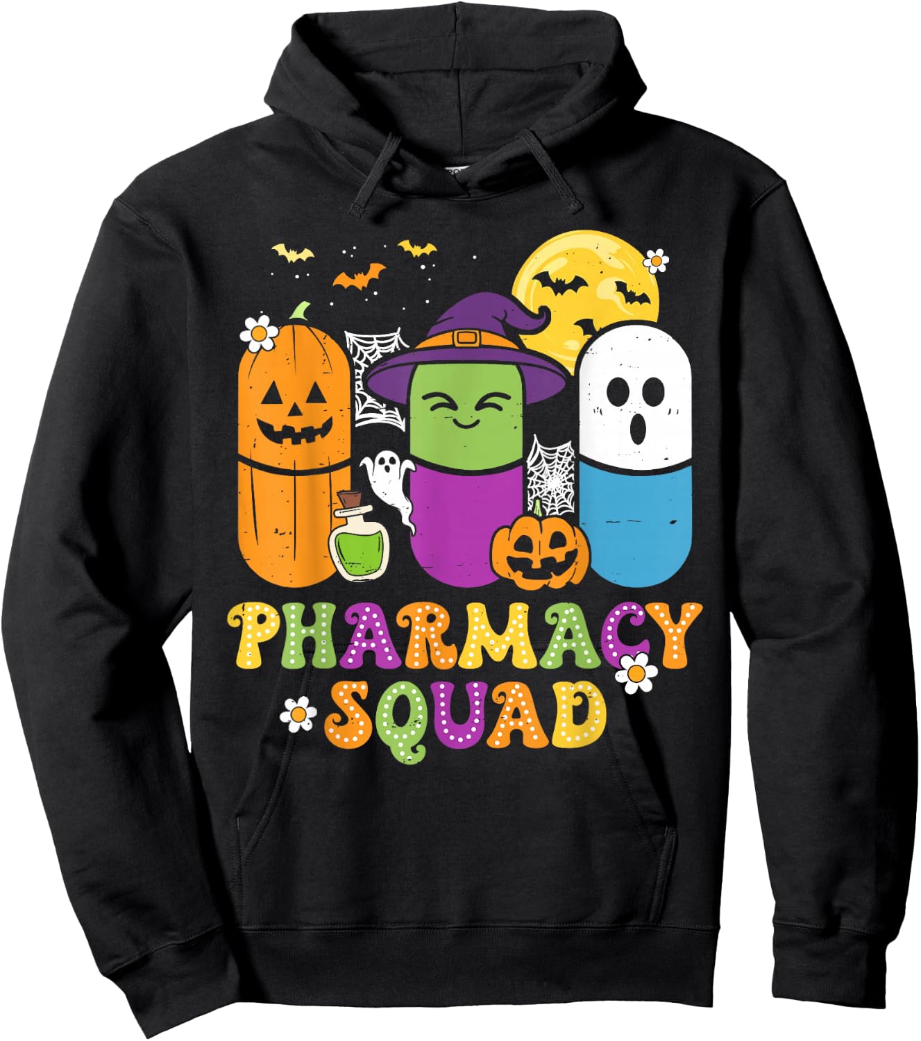Halloween Pharmacy Squad PIlls Costume Pharmacist Women Men Hoodie - Hoodie | Black