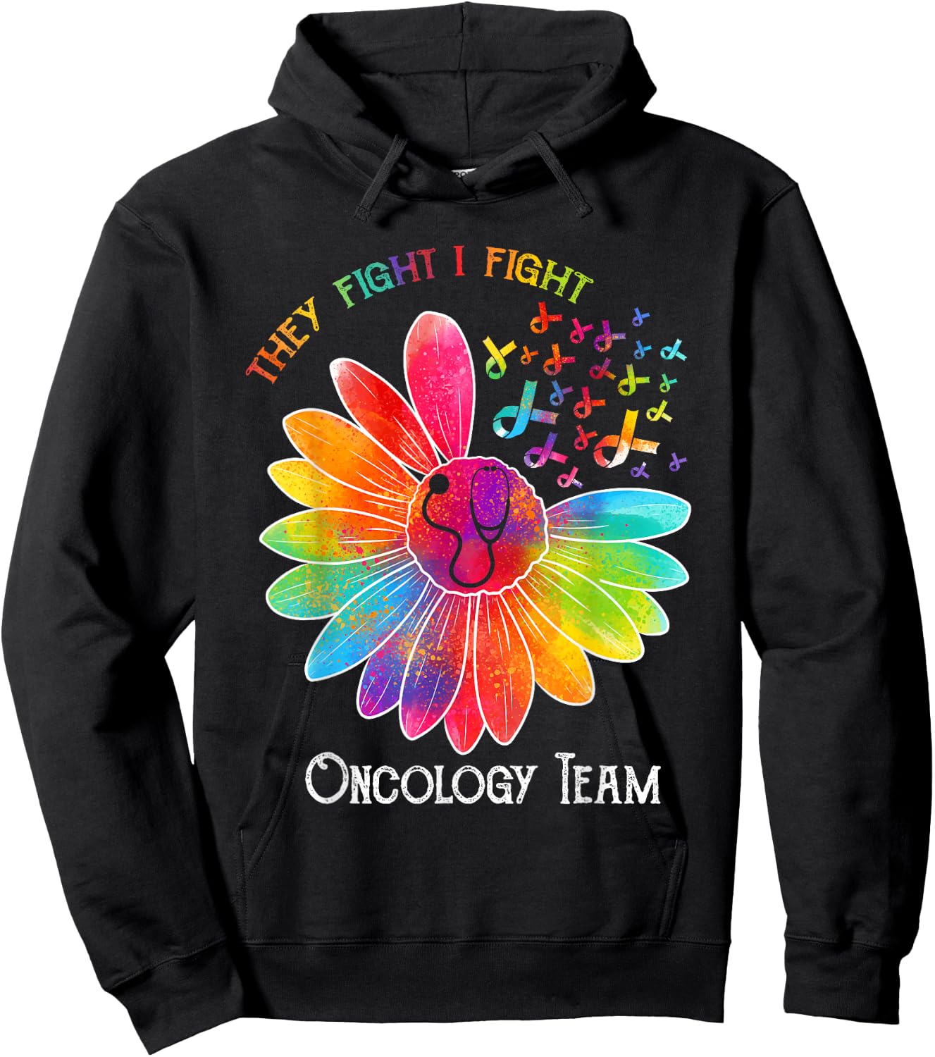 Oncology Team Nurse OCN Nursing Oncologist Sunflower Hoodie - Hoodie | Black
