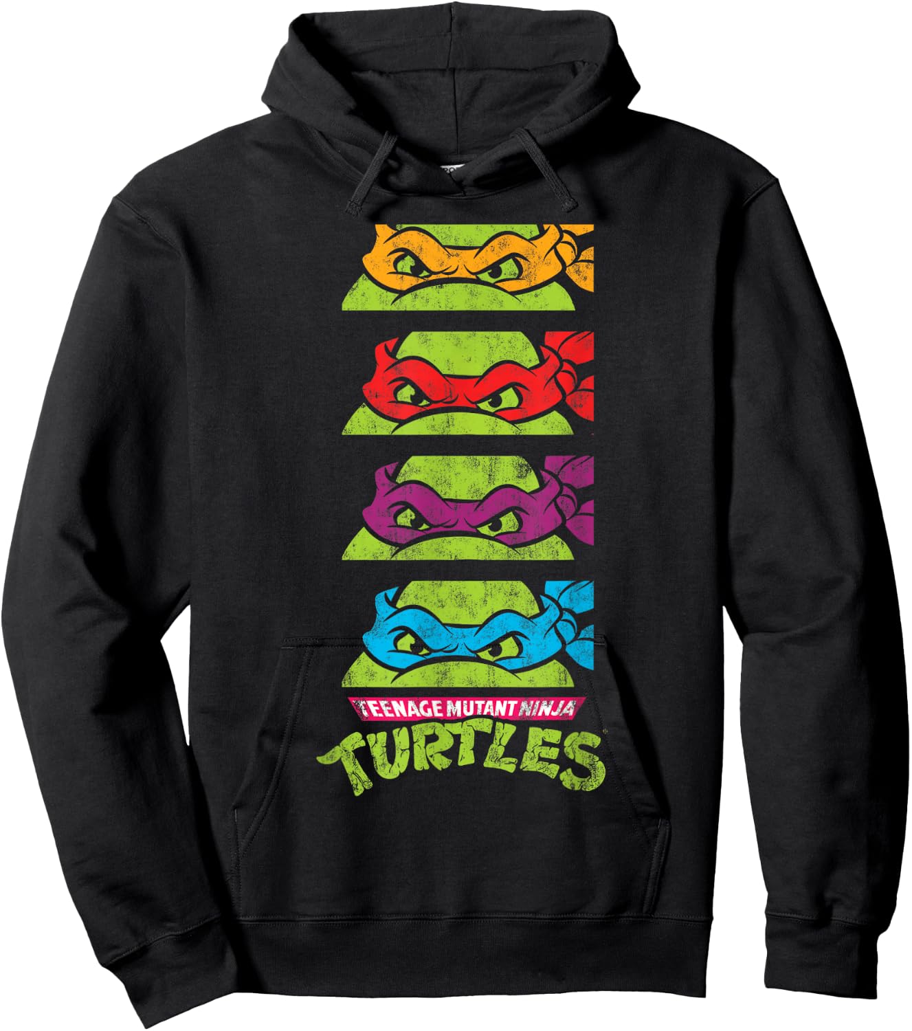 Teenage Mutant Ninja Turtles Paneled Faces Hoodie - Hoodie | Black