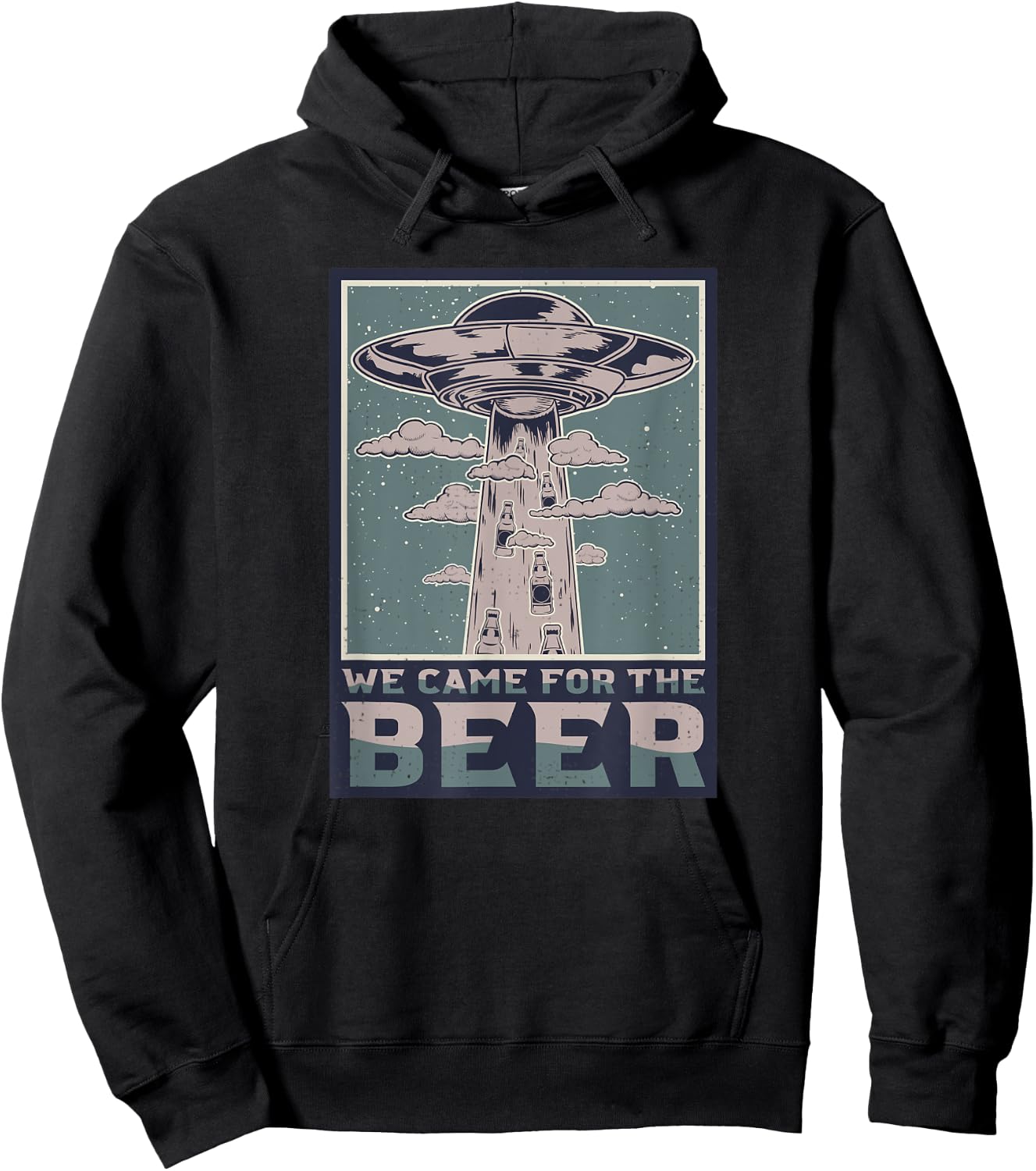 Ufo Abduction Beer Lovers Funny Alien Spacecraft Hoodie - Hoodie | Black