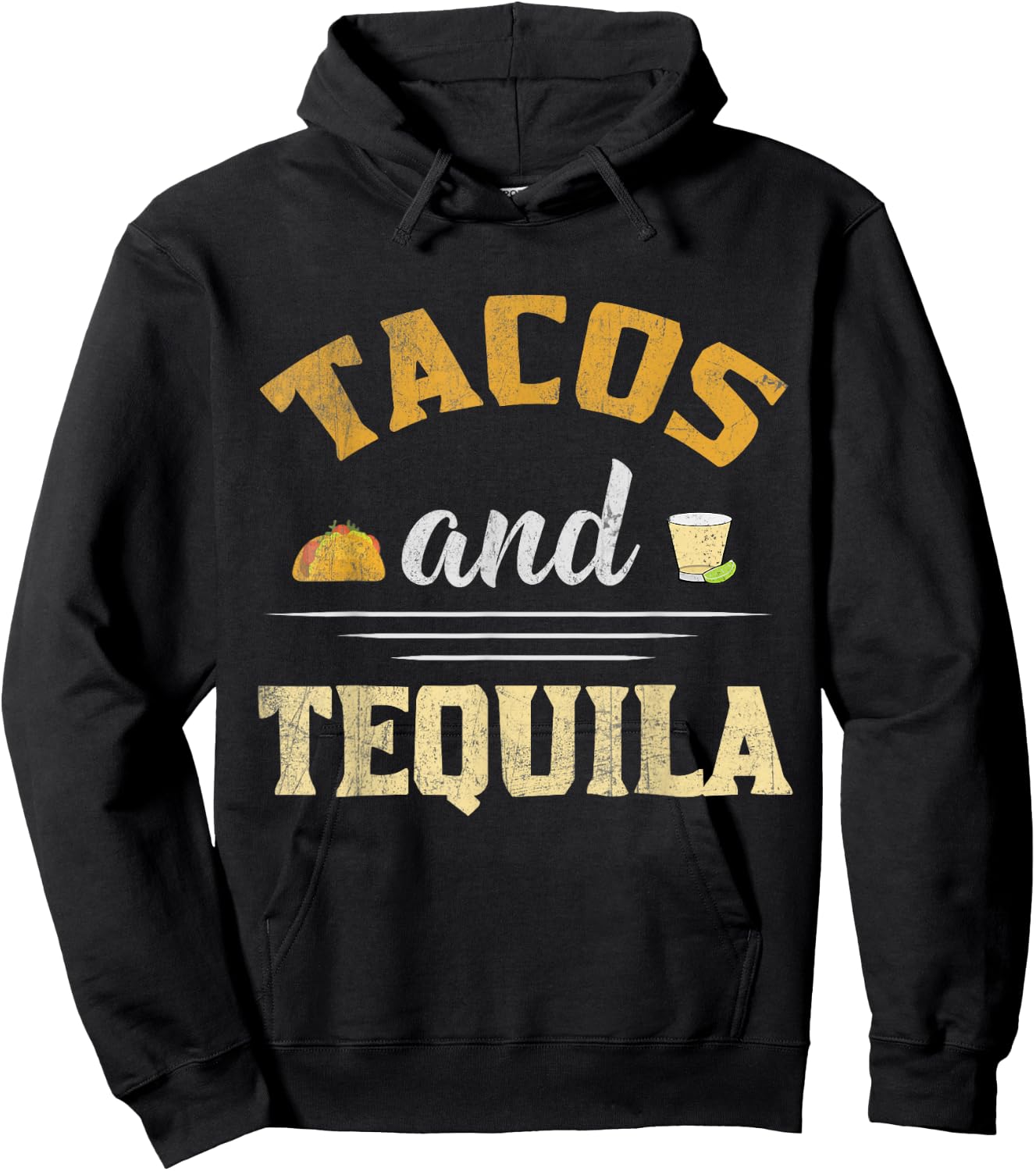 Tacos and Tequila Funny Graphic Hoodie - Hoodie | Black