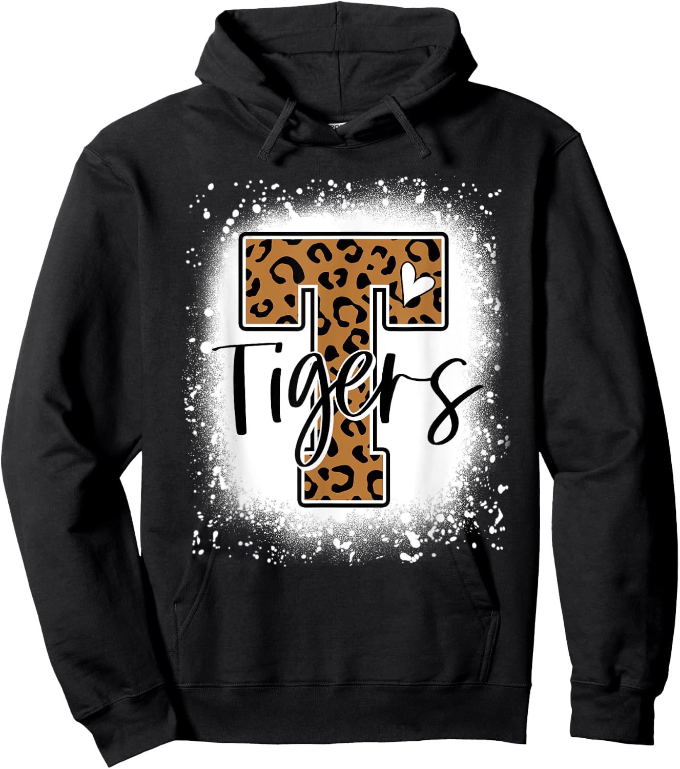 Leopard Tigers School Team Sports Fan Spirits Mascot Hoodie - Hoodie | Black