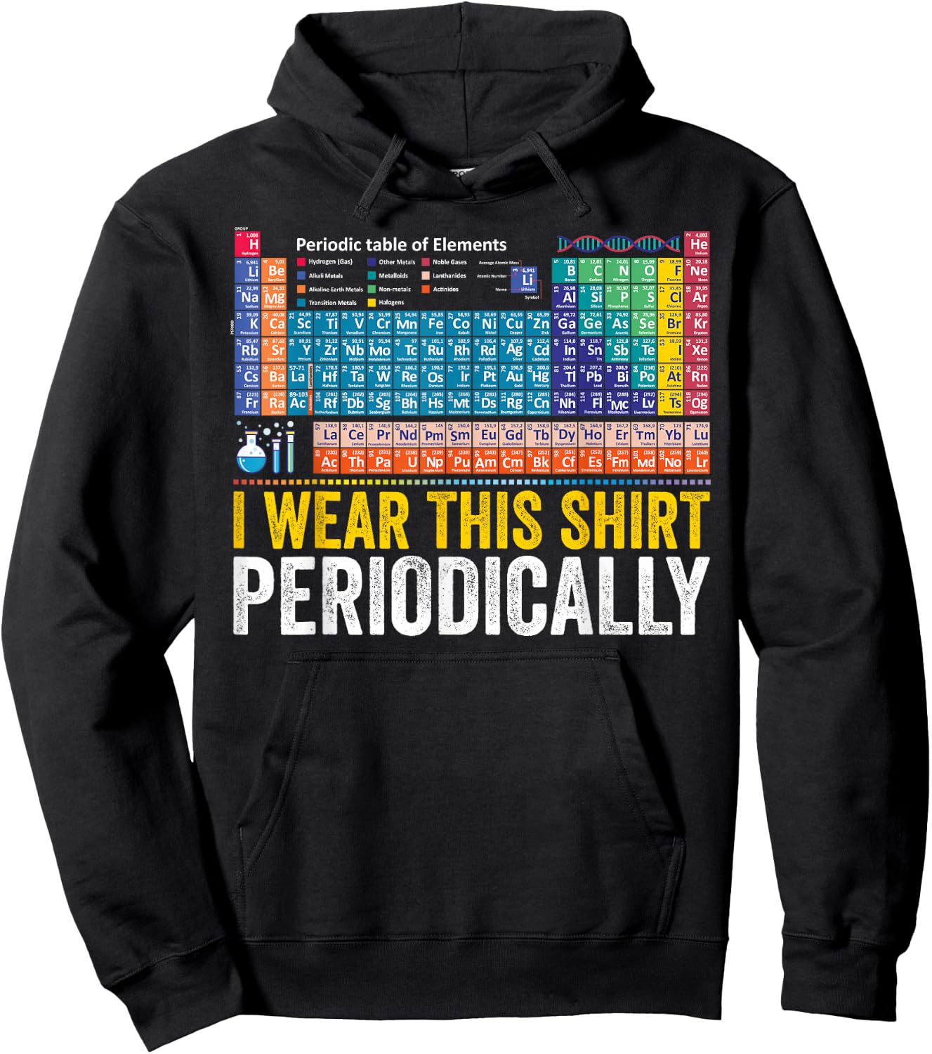 I Wear This Periodically Funny Chemistry Periodic Table Hoodie - Hoodie | Black