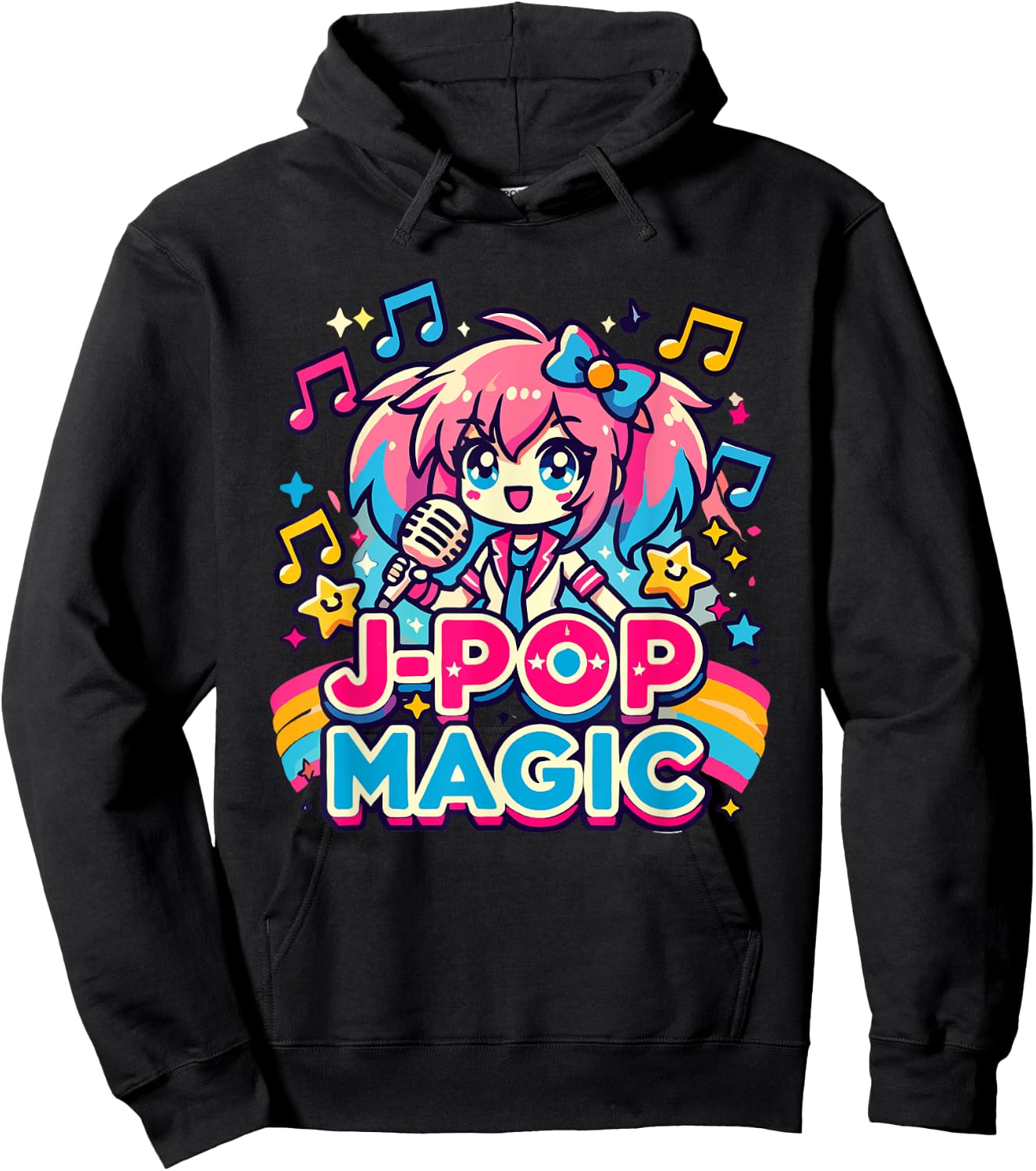 J-Pop Magic | Anime Japanese Pop Music| Cute Kawaii Hoodie - Hoodie | Black