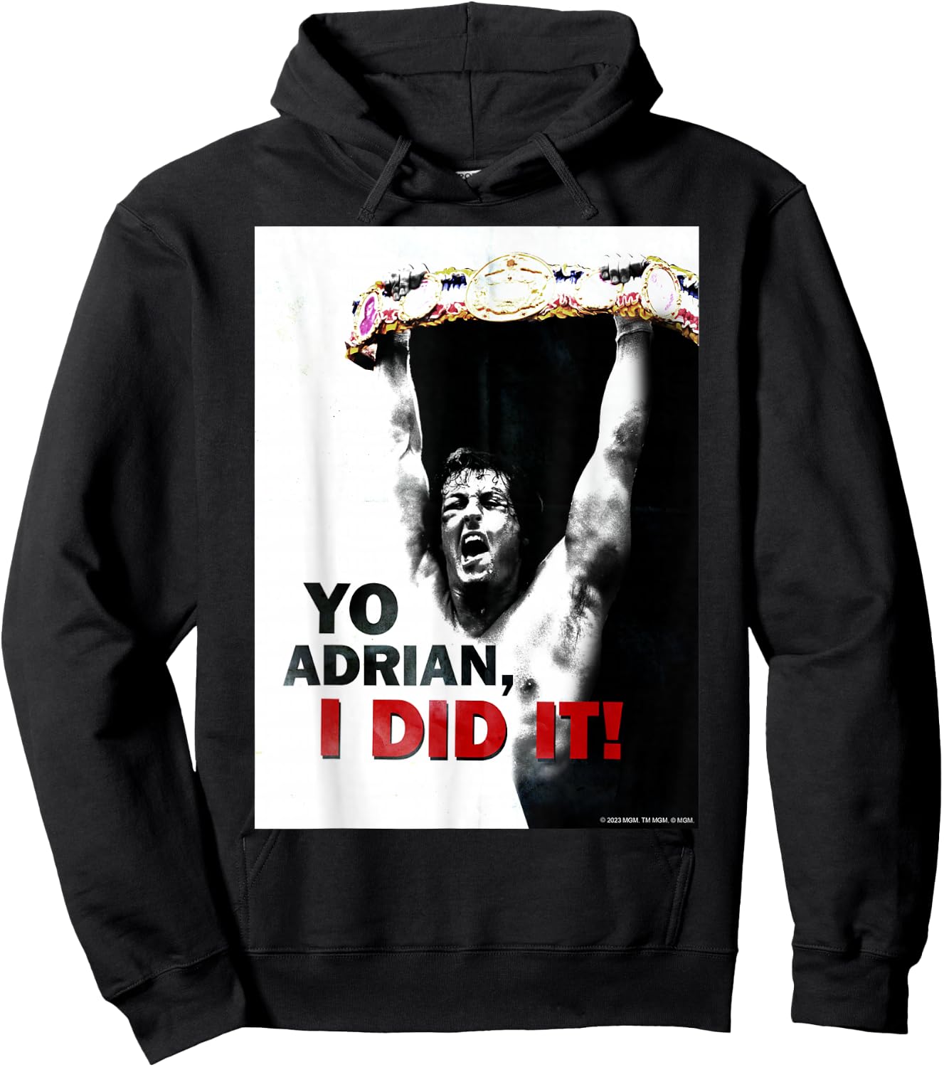 Rocky -Adults , Black, Small, Short Sleeve, Classic Fit, Cotton, Polyester Hoodie - Hoodie | Black