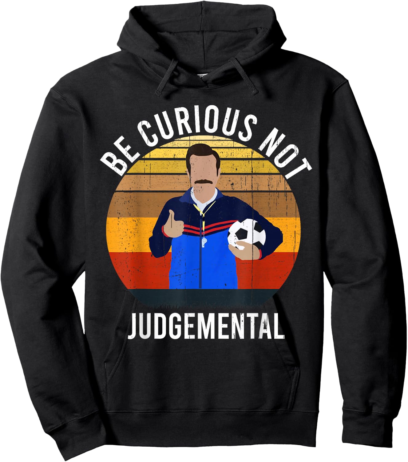 Be Curious Not Judgemental Inspirational Vintage Retro Hoodie - Hoodie | Black