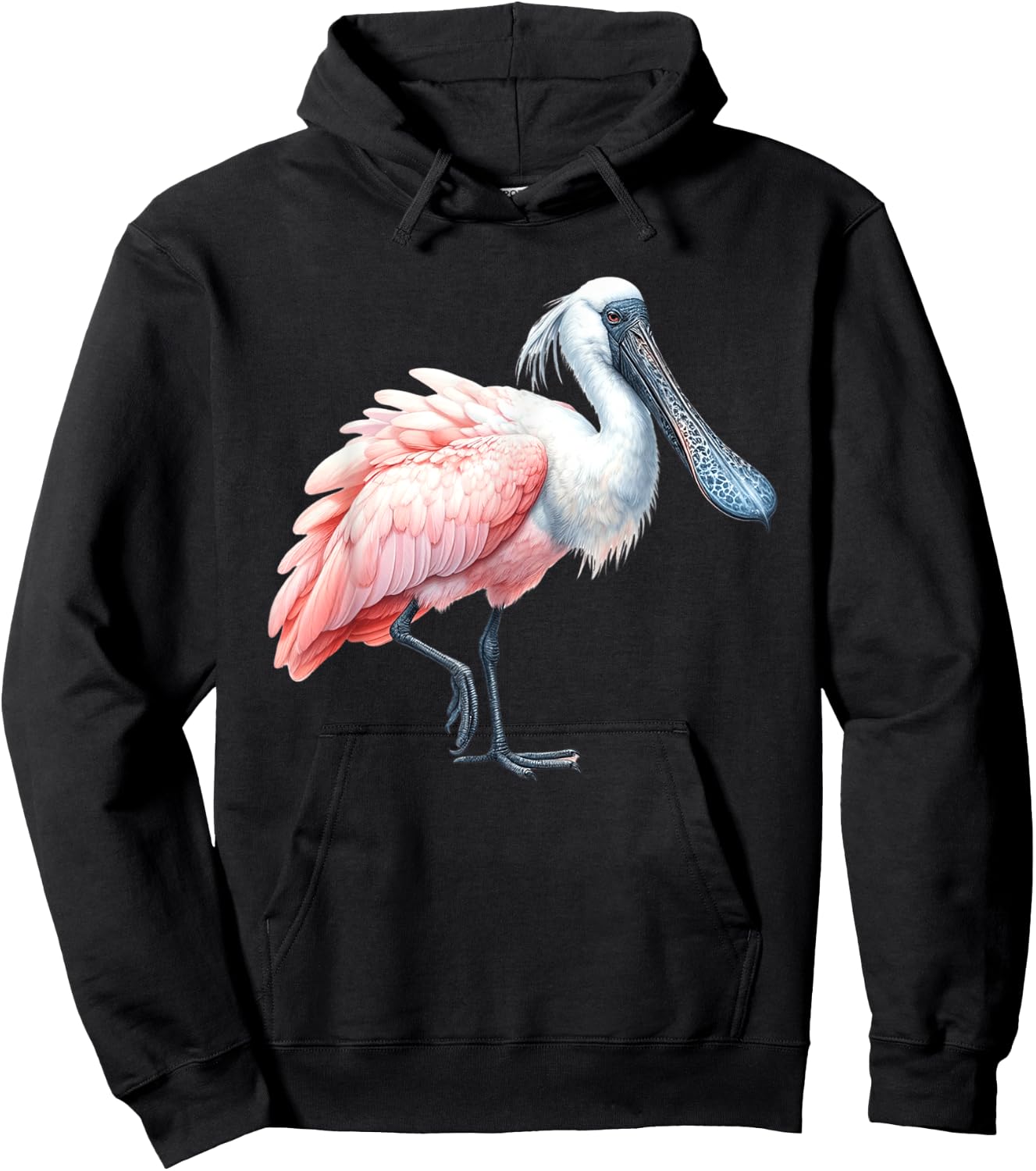 Urban Empyre Kids Roseate Spoonbill Bird , Black, Small, Short Sleeve, Polyester 100% Hoodie - Hoodie | Black