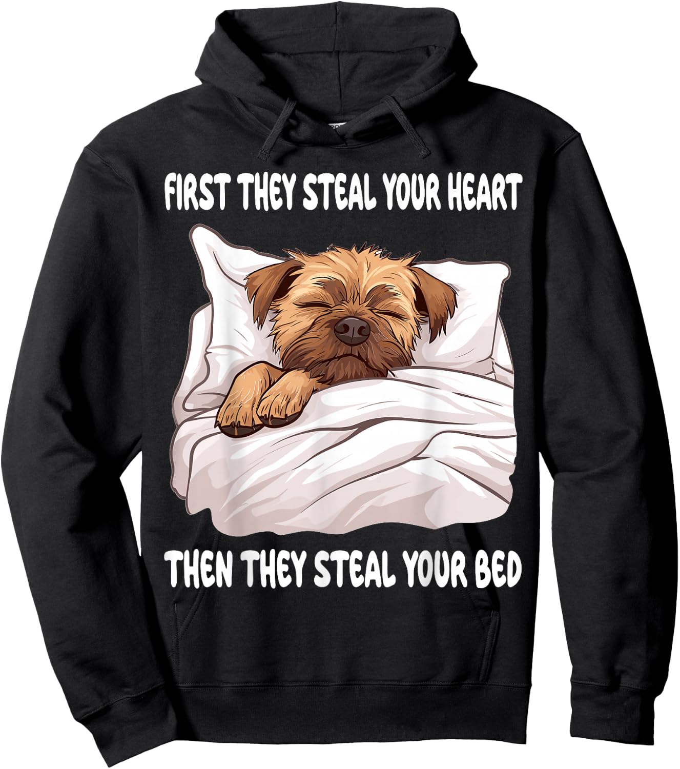 Border Terrier Sleeping Pajamas Nightgown Hoodie - Hoodie | Black