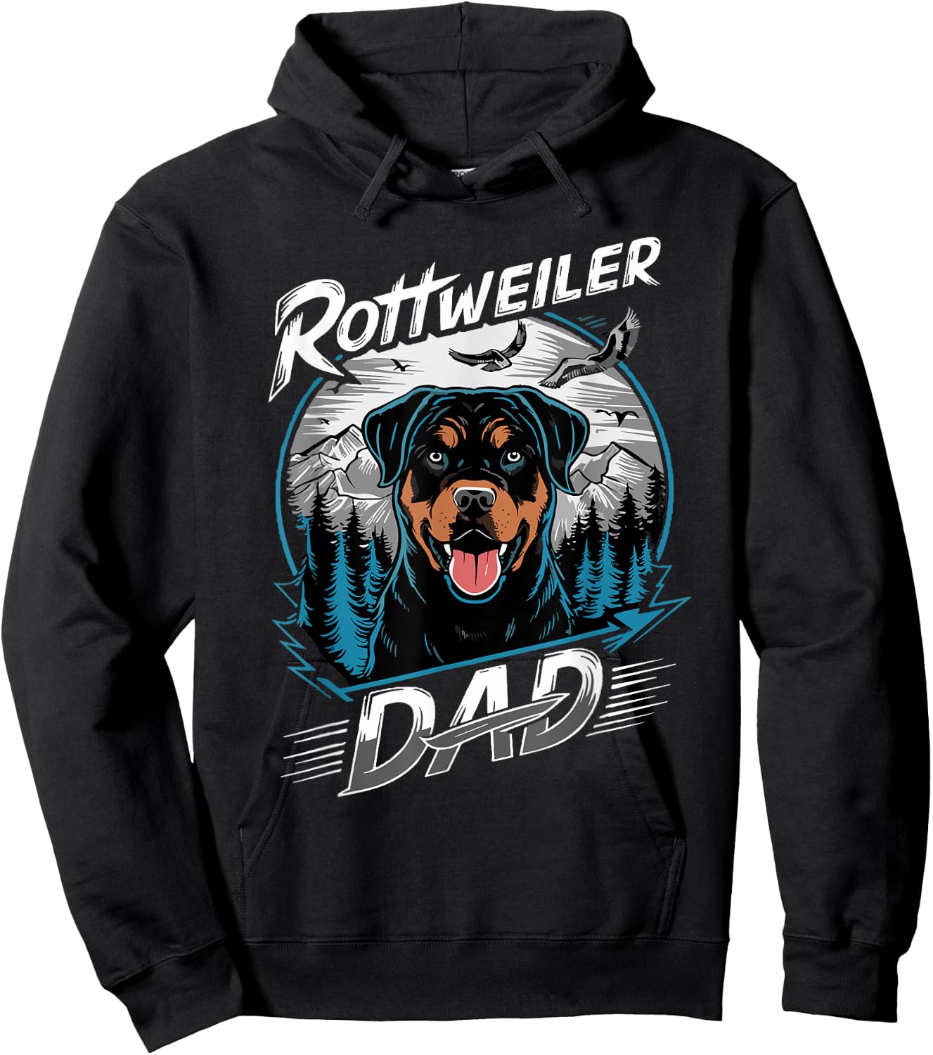 Funny Rottweiler Dad Best Rottie Daddy Ever Father's Day Hoodie - Hoodie | Black