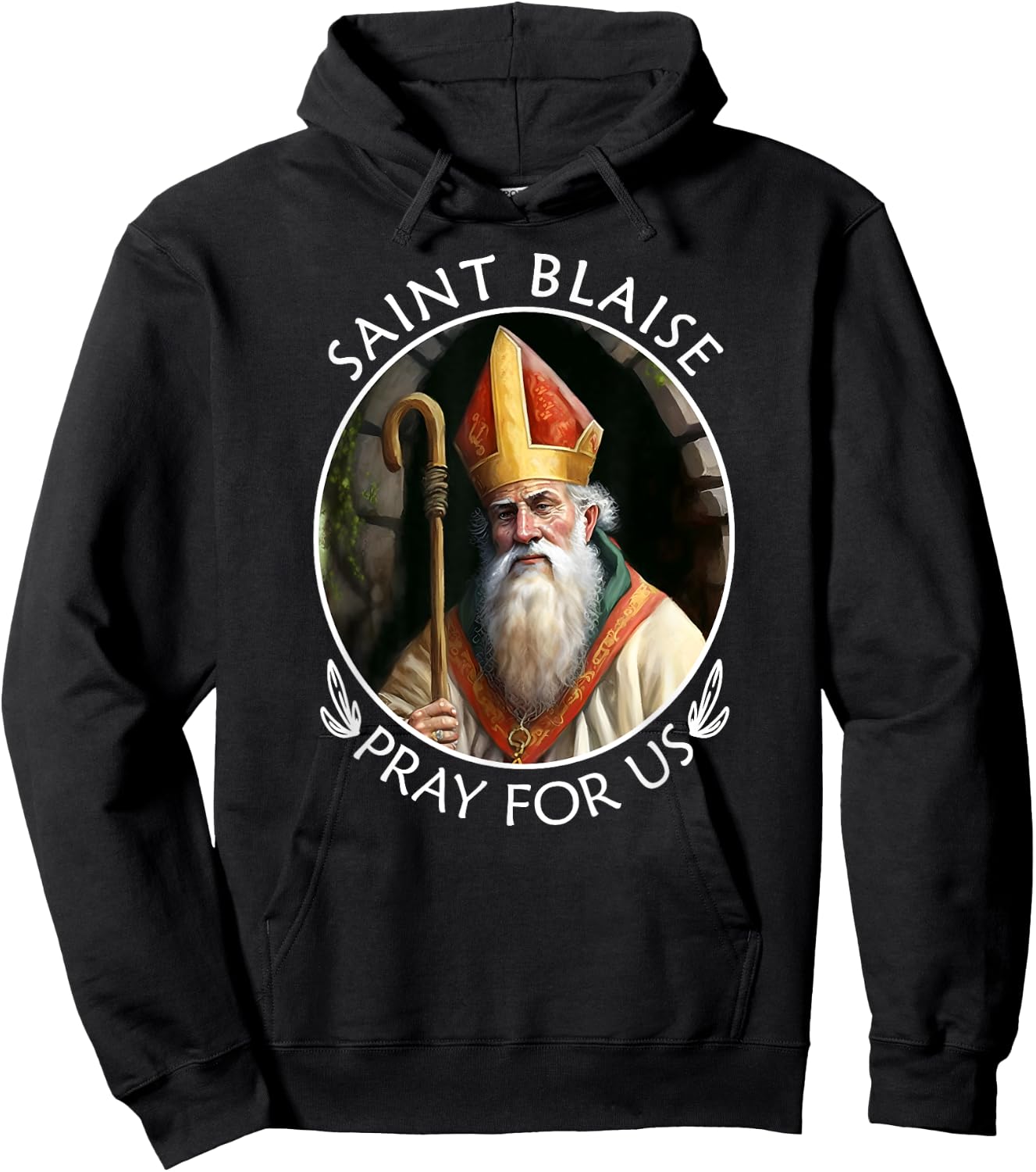 St Blaise Famous Popular Catholic Saint Pray For Us Hoodie - Hoodie | Black