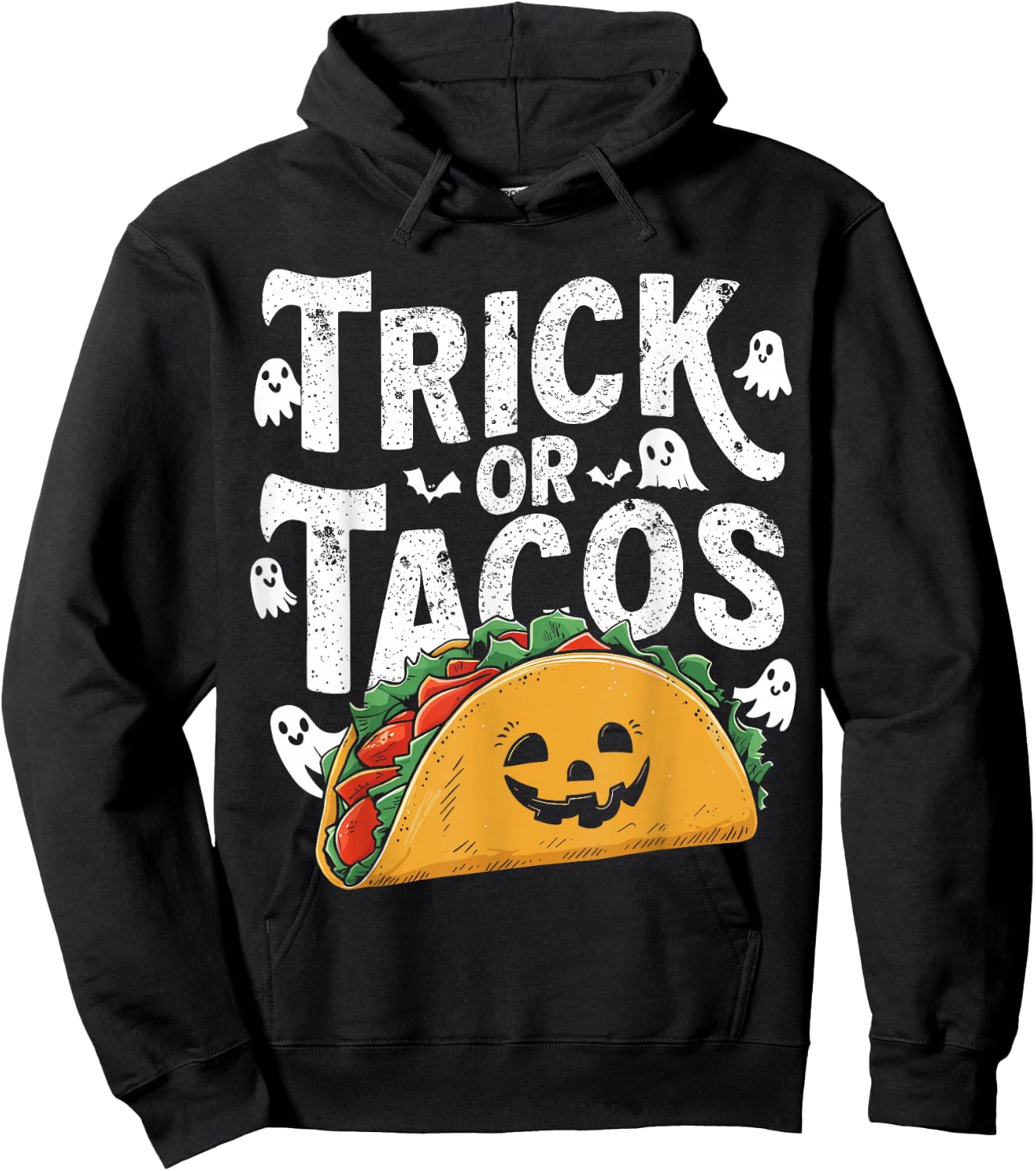 Trick or Tacos Mexican Funny Halloween Taco Food Lover Hoodie - Hoodie | Black