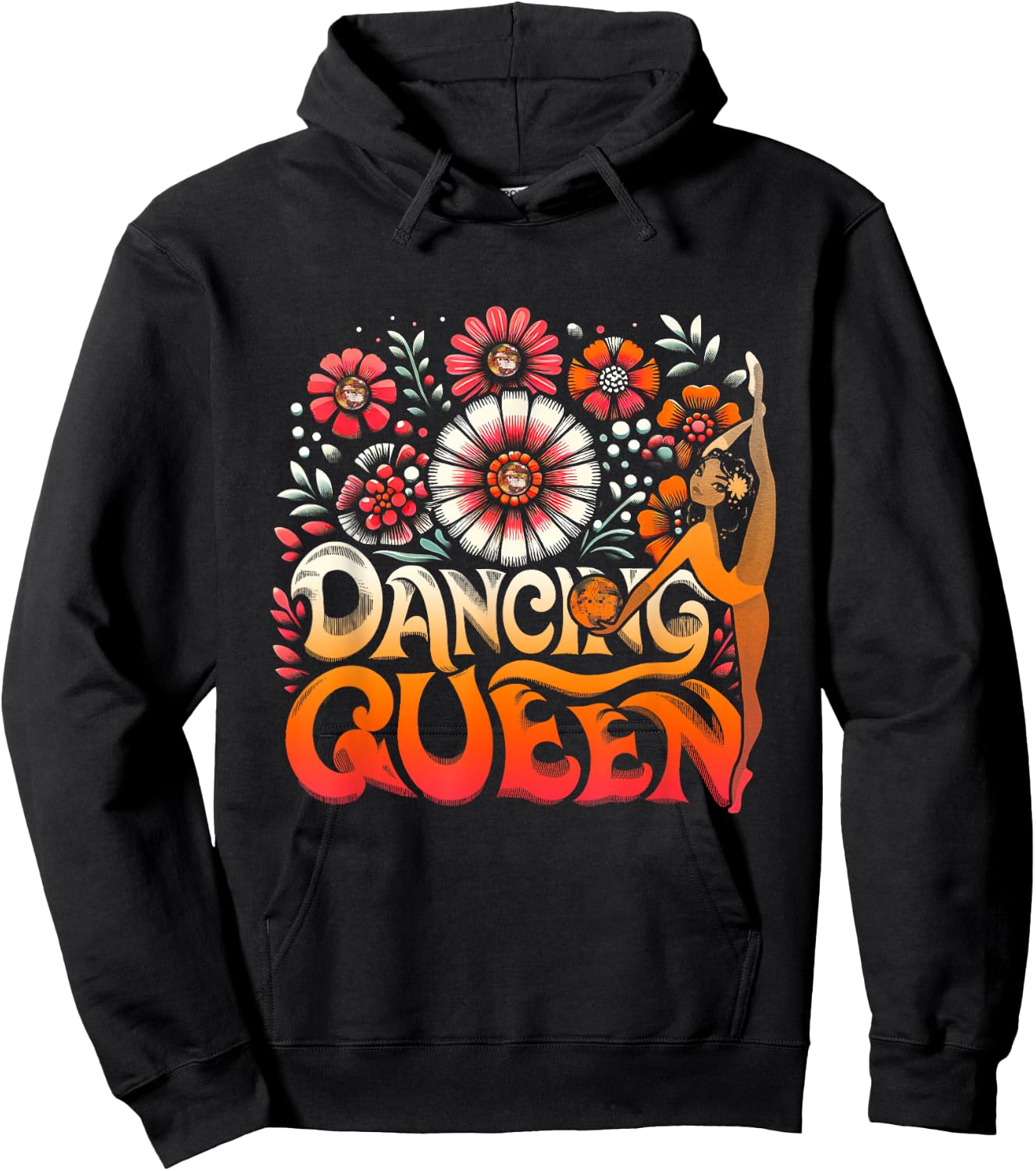 Dancing a Queen Dancing Vintage 70s 80s For Dance Parties Hoodie - Hoodie | Black