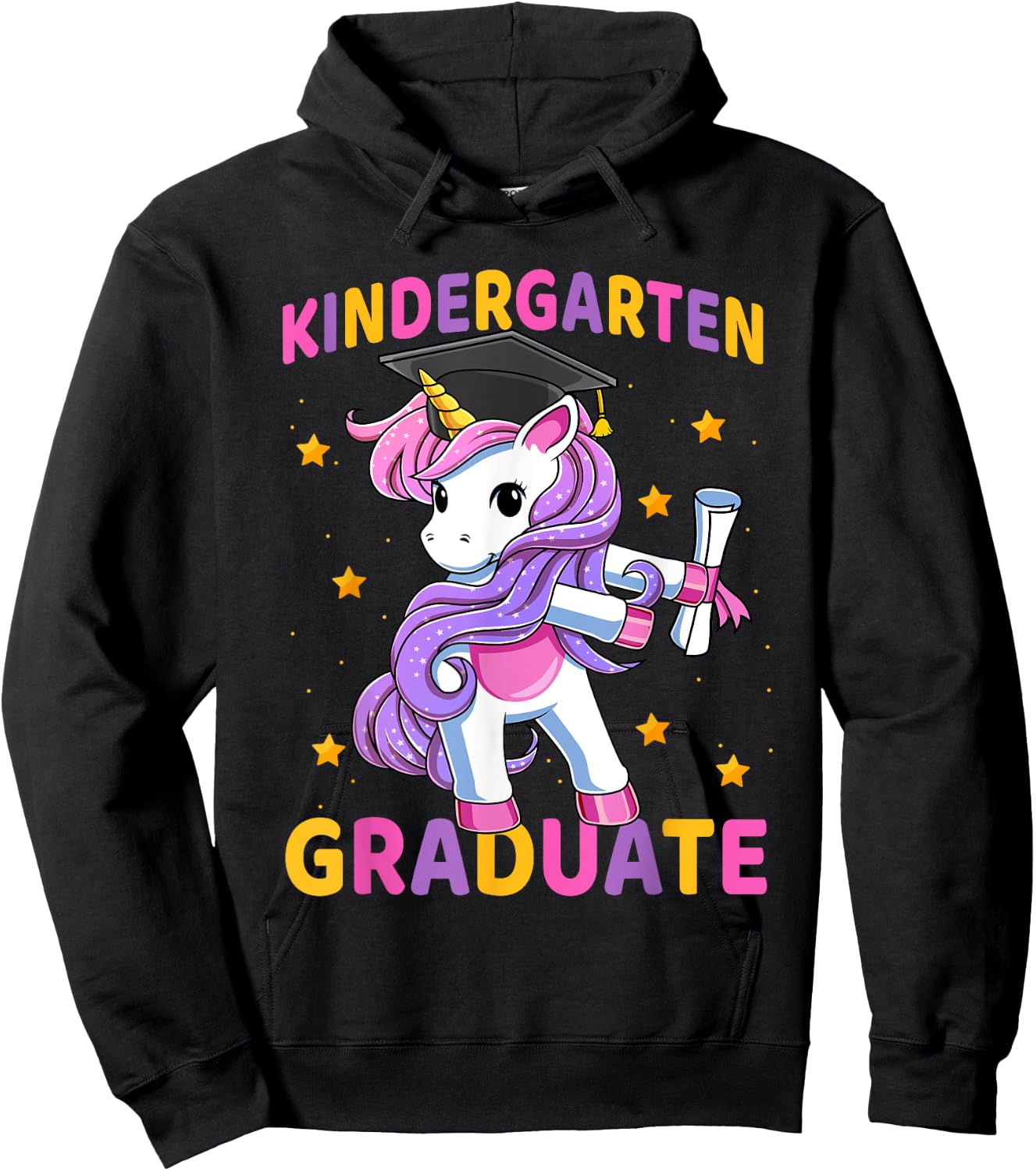 Flossing Unicorn Kindergarten Graduation for Girls Kids Hoodie - Hoodie | Black