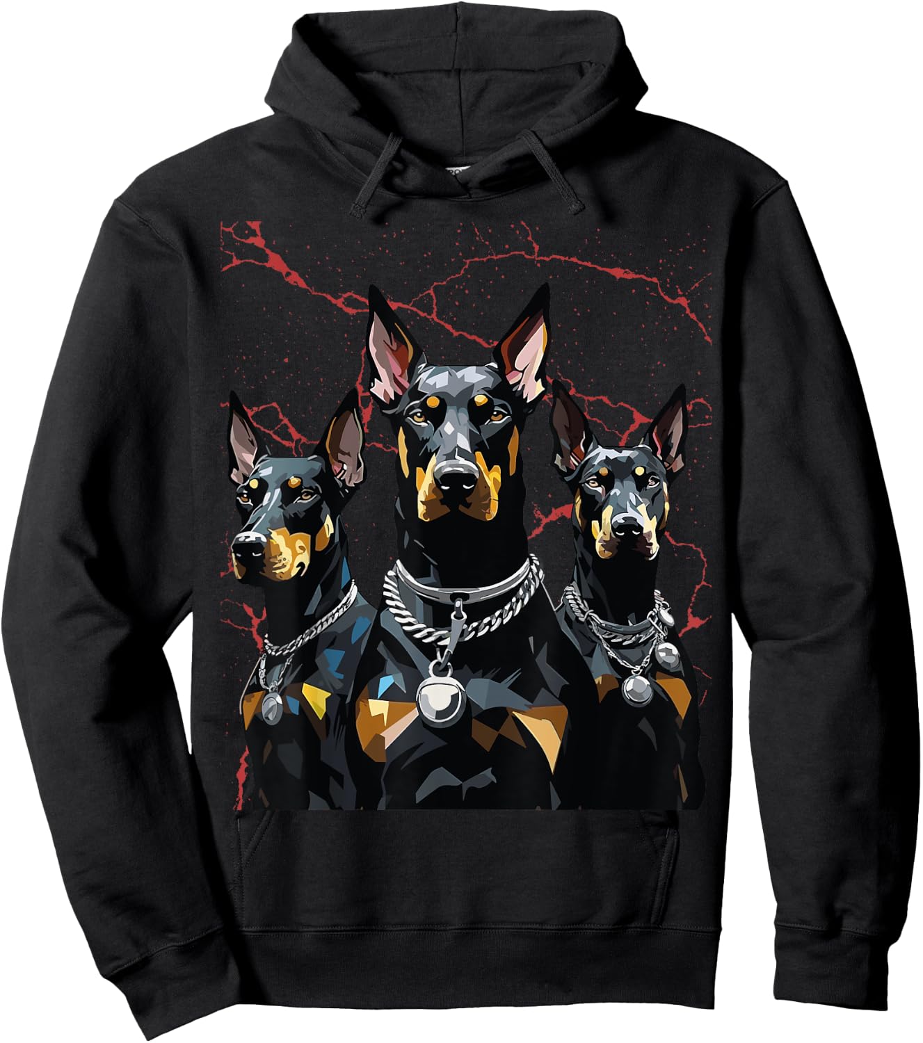 Doberman & Giftideas Doberman Dogs - -Adults/Kids - Black - Short Sleeve - Classic Fit - Cotton/Polyester - Small Hoodie - Hoodie | Black