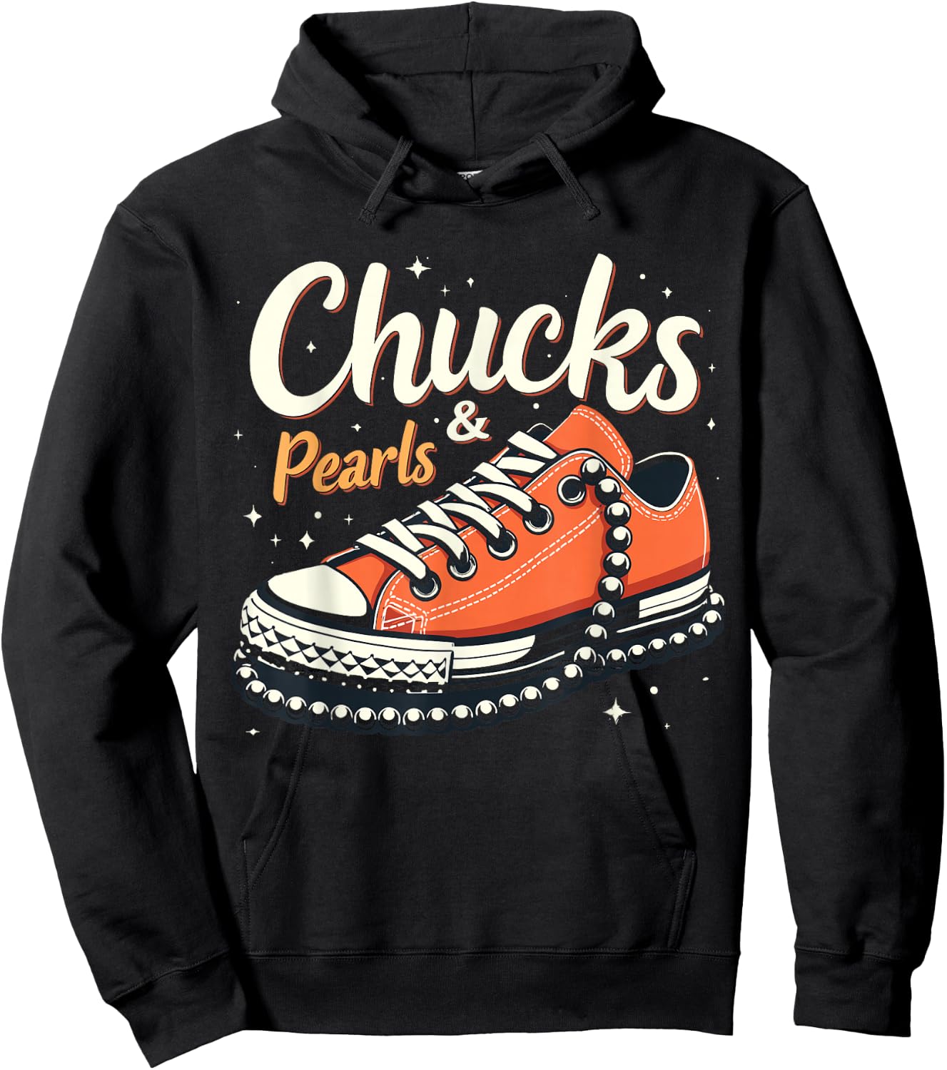 Orange Chucks and Pearls chucks 2025 Hoodie - Hoodie | Black