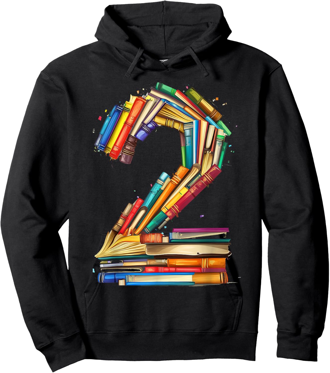 Toddler 2nd Birthday Books Themed 2 Year Old Boys Kids Girls Hoodie - Hoodie | Black