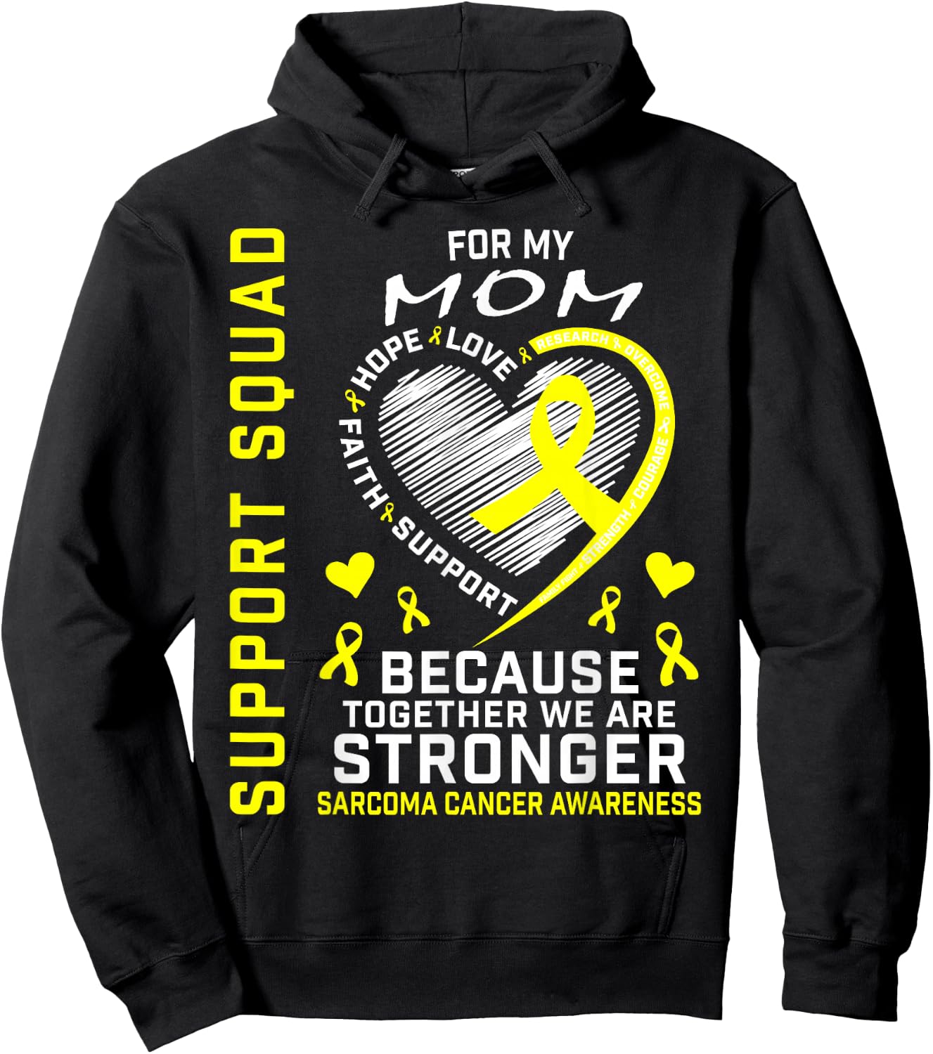 Mom Sarcoma Cancer Awareness Supporter Products Family Gifts Hoodie - Hoodie | Black