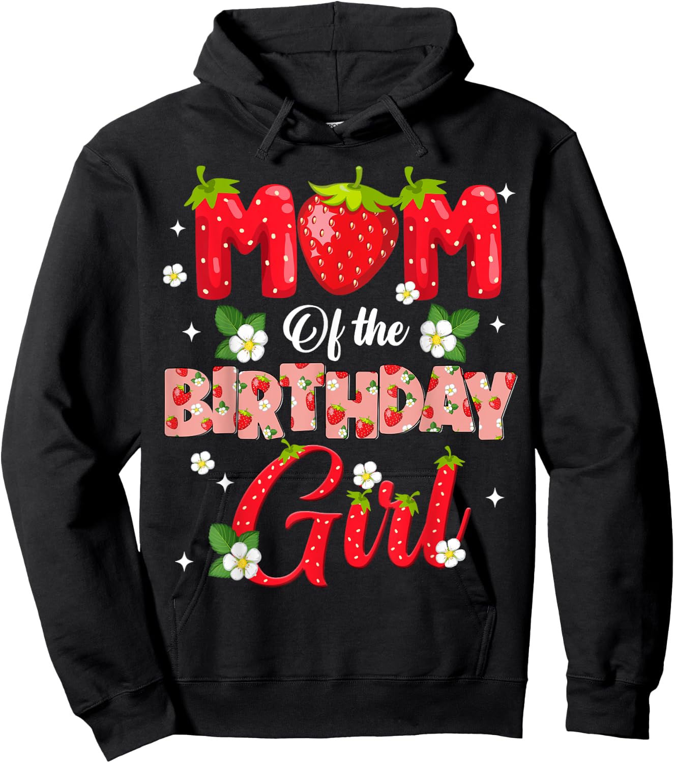 Mom And Dad Birthday Girl Strawberry Berry Sweet One Two Hoodie - Hoodie | Black