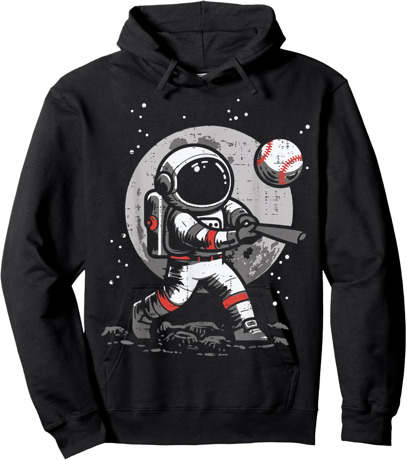 Astronaut Baseball Player Space Sports Boys Kids Youth Men Hoodie - Hoodie | Black