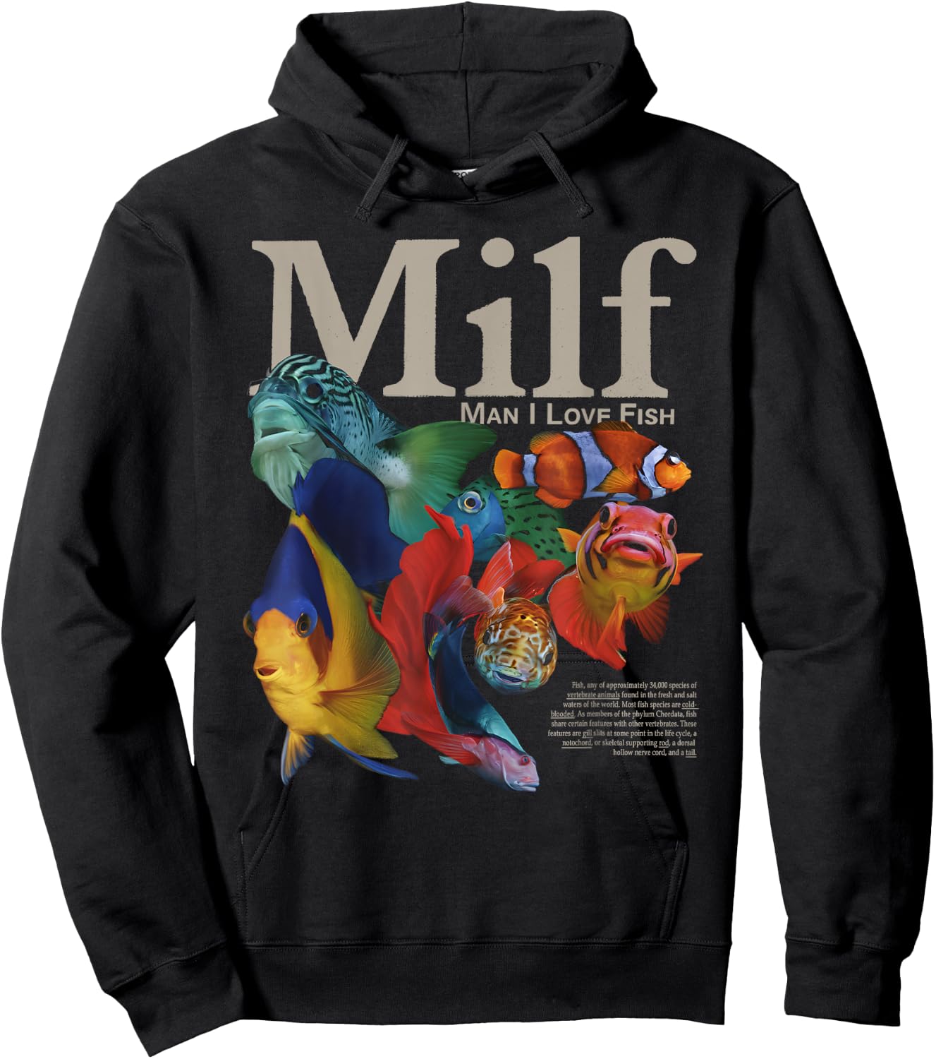 MILF Man I Love Fish Funny Hoodie - Hoodie | Black