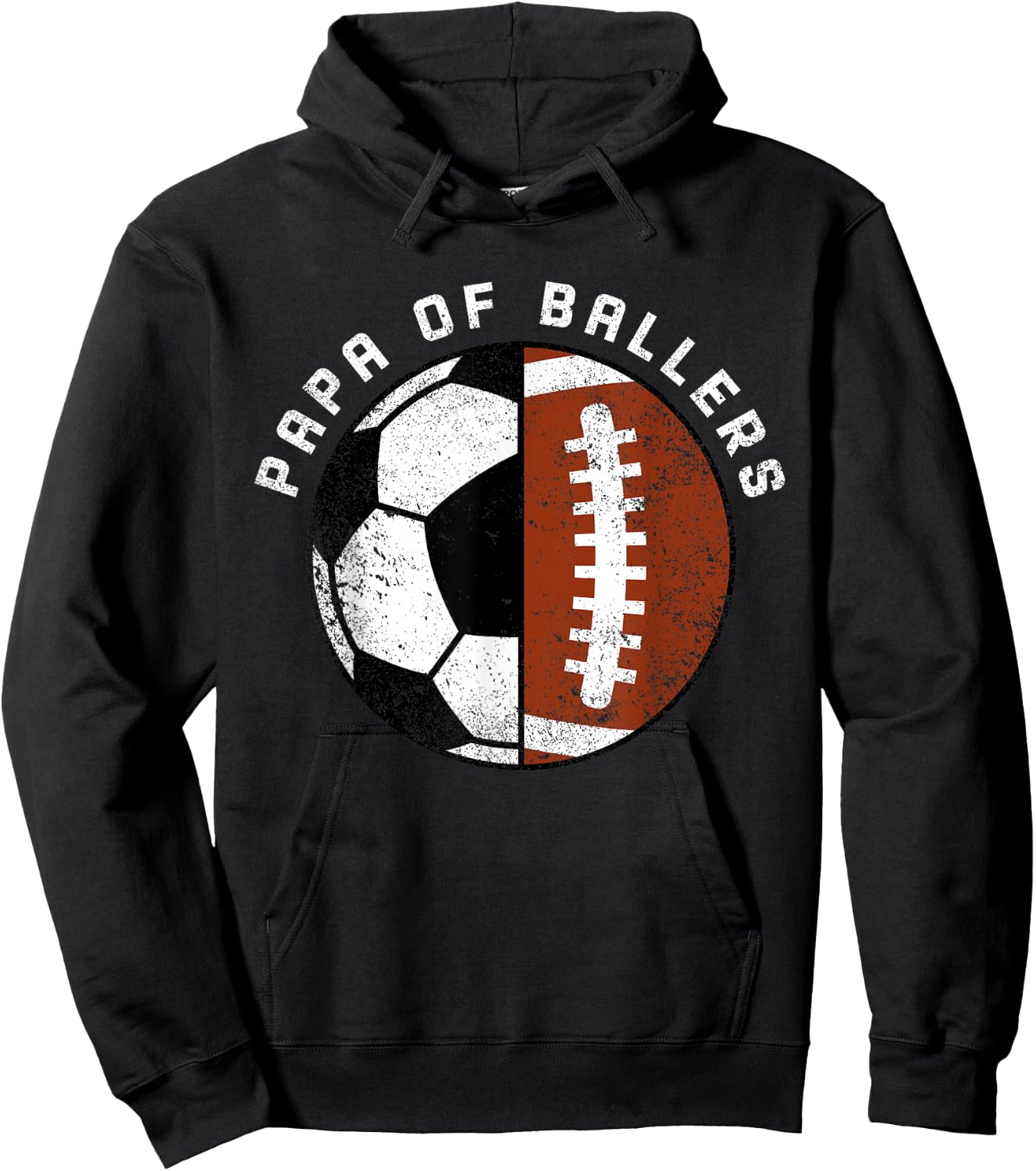 Papa Of Ballers Funny Soccer Football Papa Hoodie - Hoodie | Black