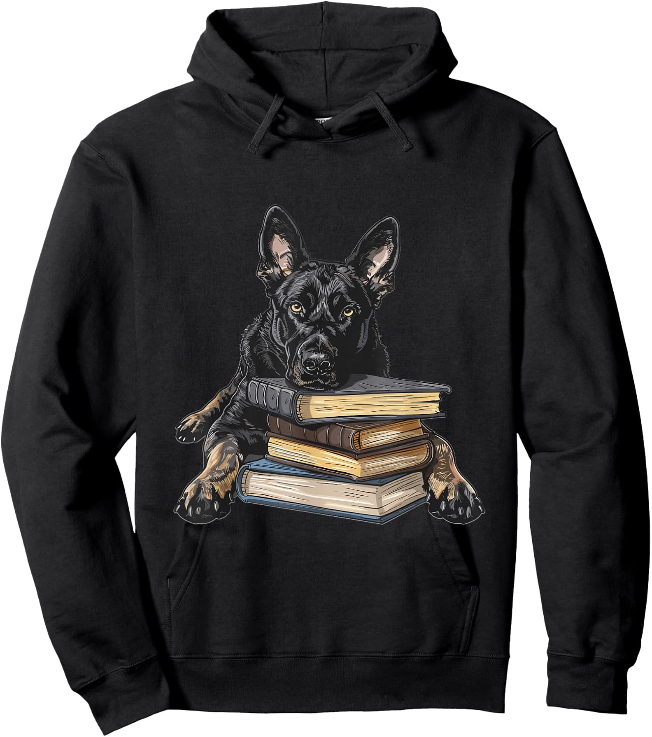 Dutch Shepherd Books Reading Dog Breed Graphic Hoodie - Hoodie | Black
