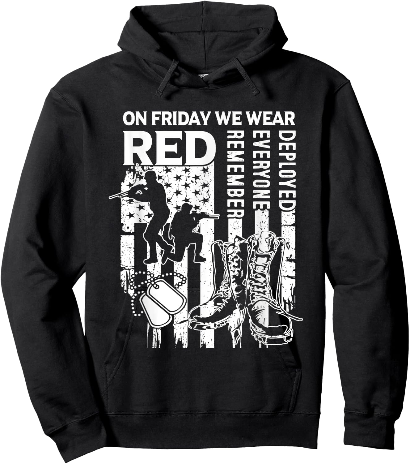 Red Friday Military Shirt On Friday We Wear Red Veteran Hoodie - Hoodie | Black