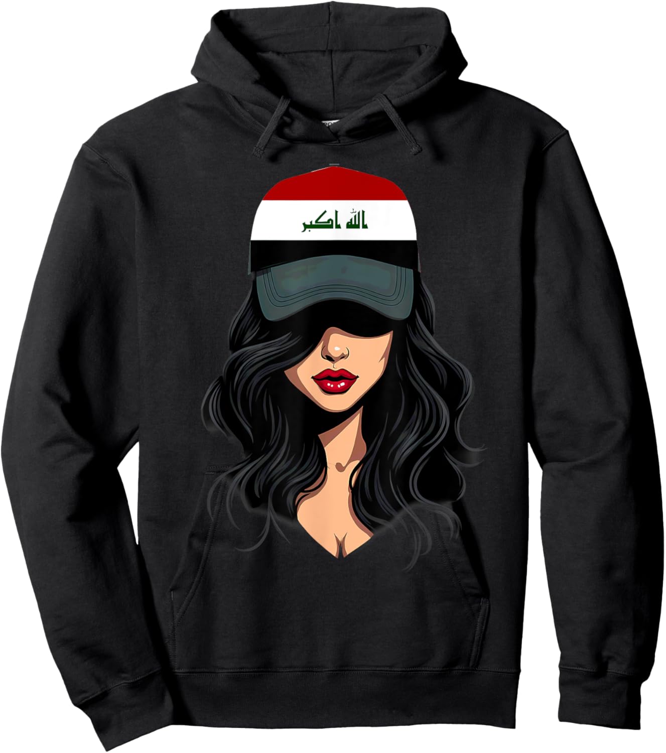 Patriotic Iraqi Girl Iraq Flag Hoodie - Hoodie | Black