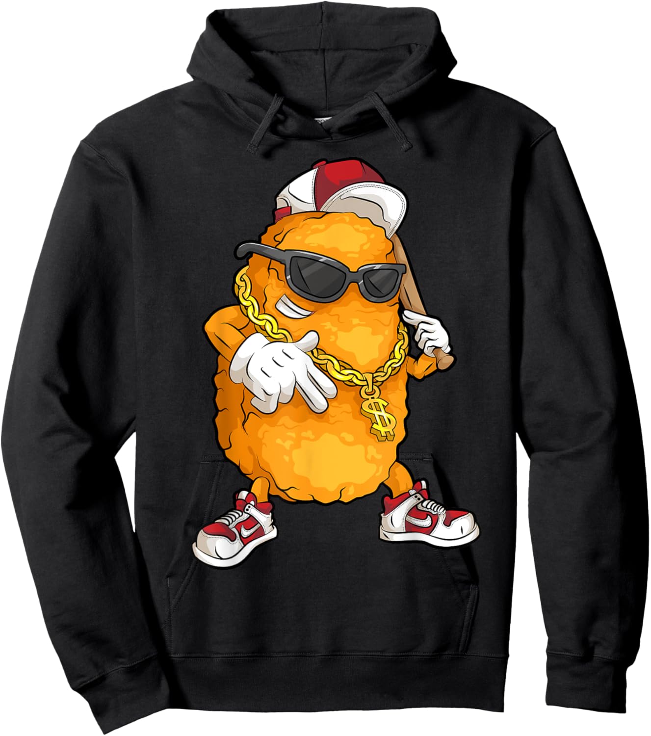 Cool Chicken Nugget Art For Boys Kids Chicken Nugget Lover Hoodie - Hoodie | Black