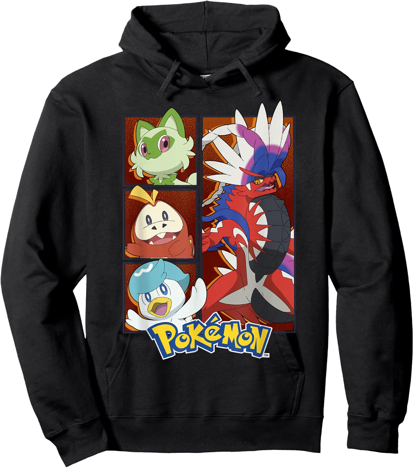 Pokémon Koraidon & Paldea Starters Boxed Up Portraits Hoodie - Hoodie | Black