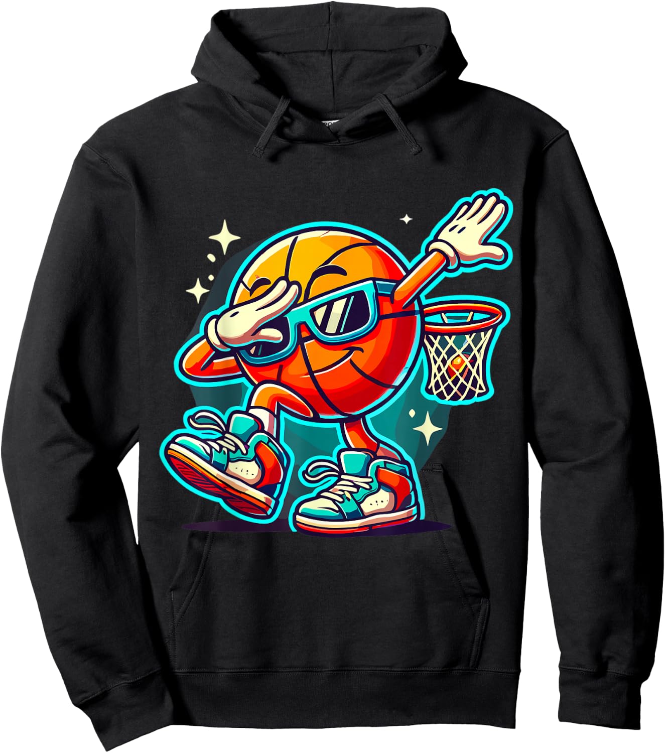 Dabbing Basketball with Sunglasses Hoodie - Hoodie | Black